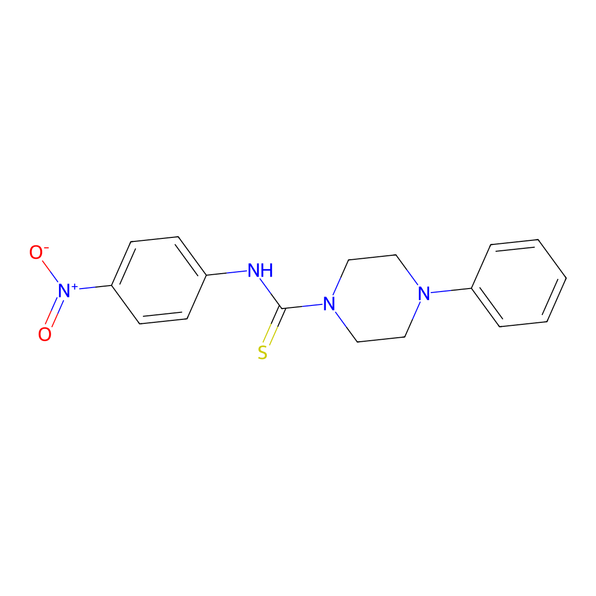 N-(4-nitrophenyl)-4-phenylpiperazine-1-carbothioamide molecular structure, CAS 78721-55-8