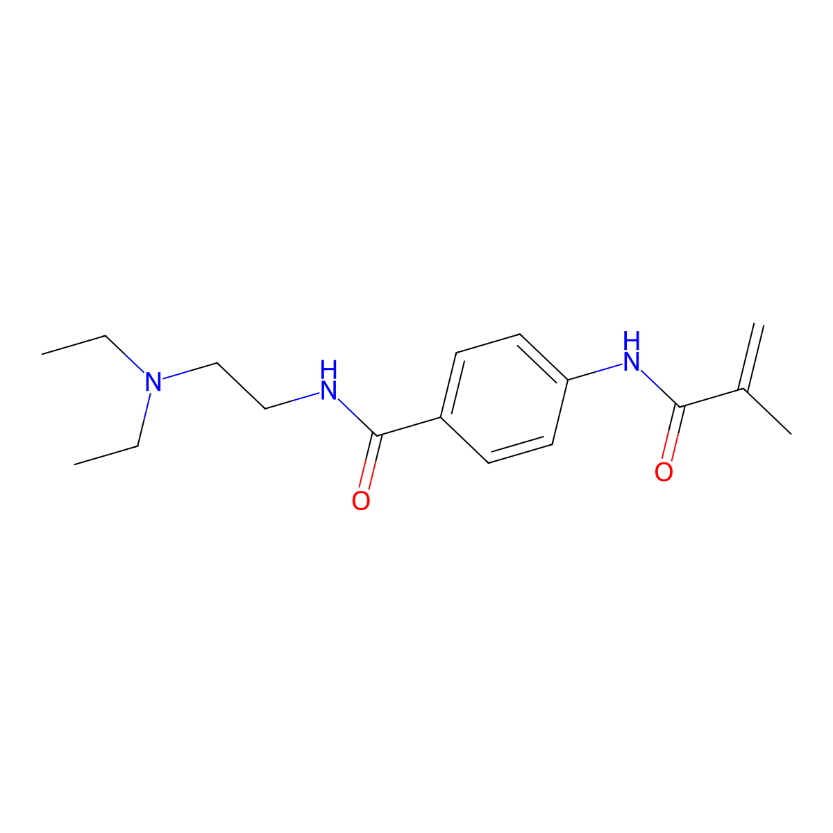 Procainamide methacrylamide molecular structure, CAS 78723-47-4
