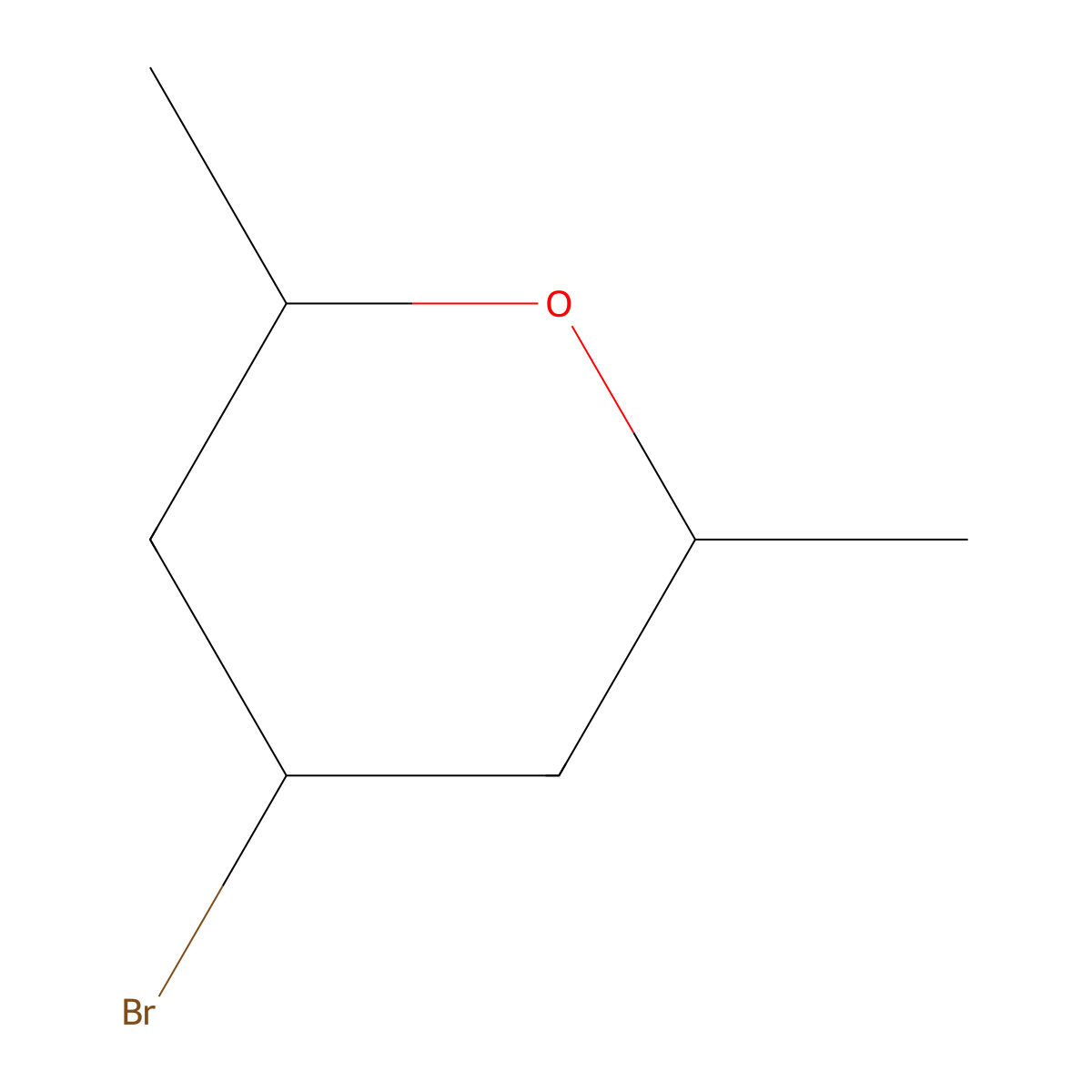 4-Bromo-2,6-dimethyloxane molecular structure, CAS 78726-17-7