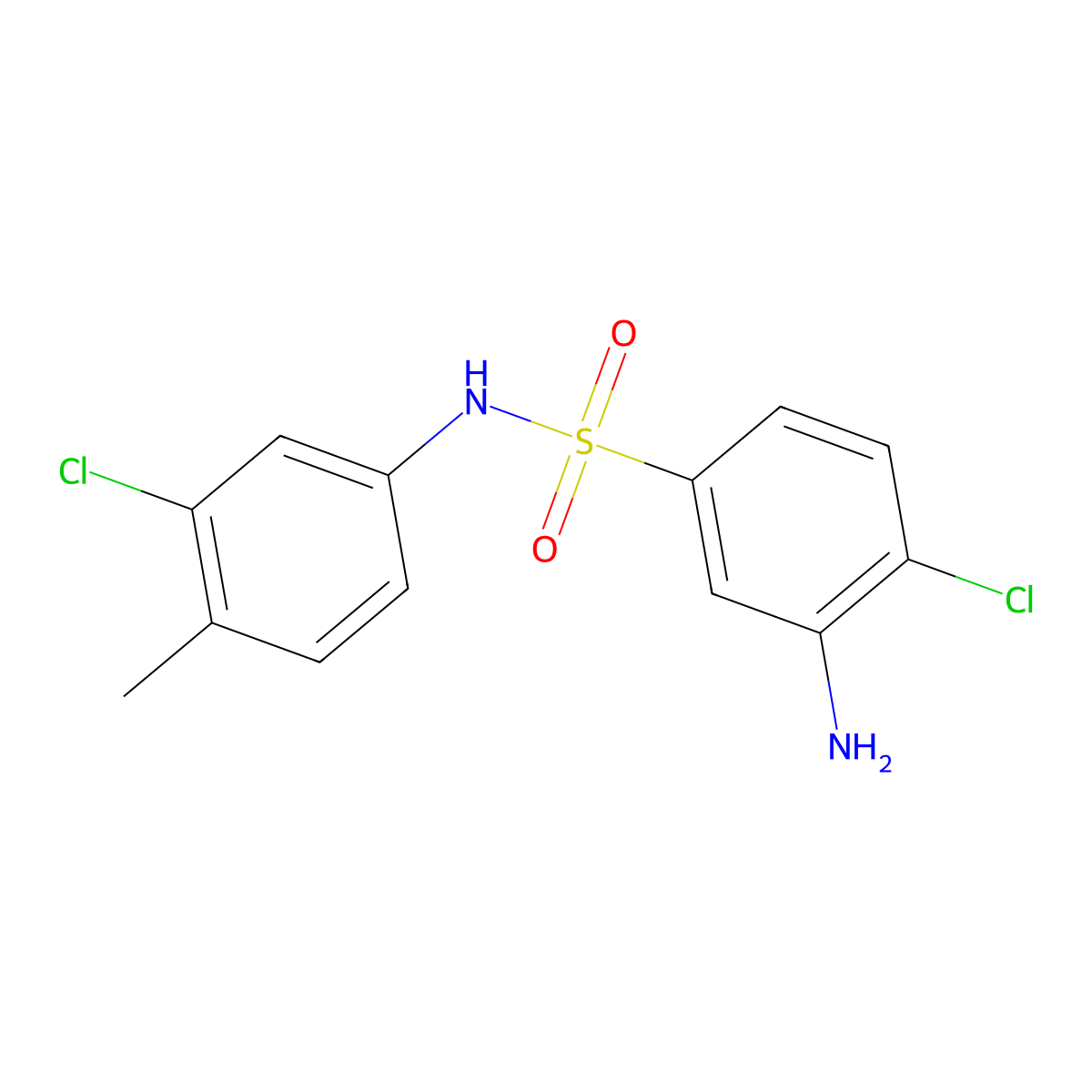 3-amino-4-chloro-N-(3-chloro-4-methylphenyl)benzene-1-sulfonamide molecular structure, CAS 78726-73-5