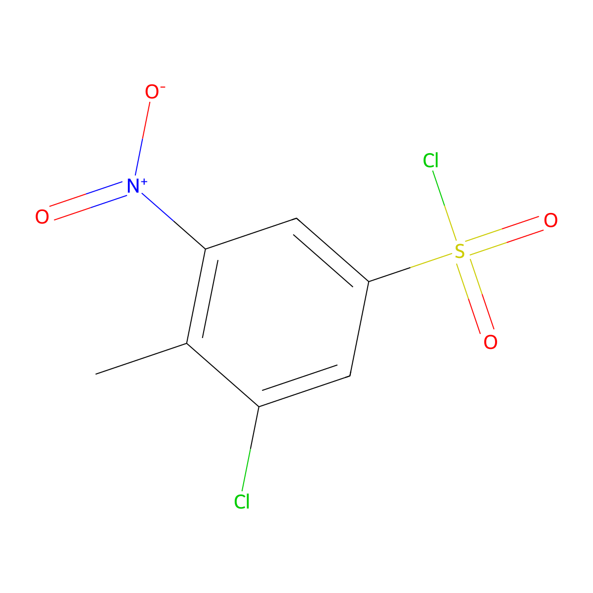 3-Chloro-4-methyl-5-nitrobenzene-1-sulfonyl chloride molecular structure, CAS 78726-74-6