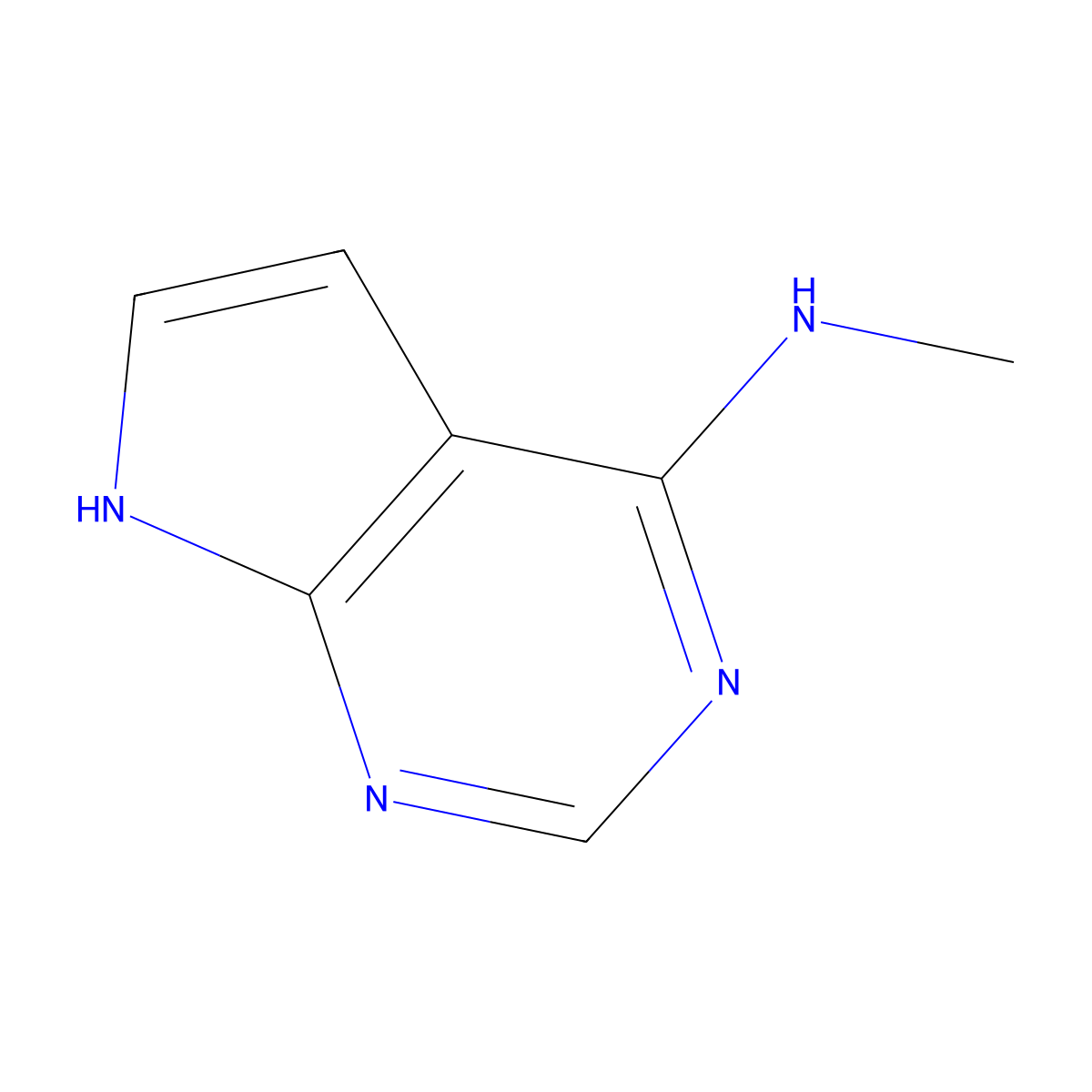 N-methyl-7H-pyrrolo(2,3-d)pyrimidin-4-amine molecular structure, CAS 78727-16-9