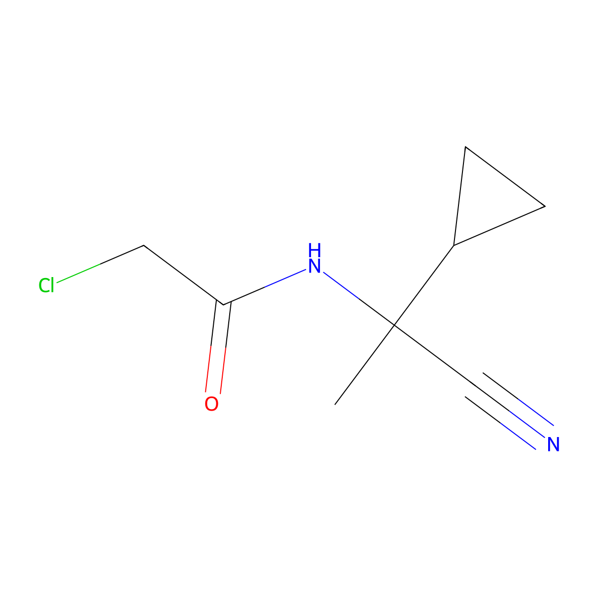 2-chloro-N-(1-cyano-1-cyclopropylethyl)acetamide molecular structure, CAS 78734-62-0
