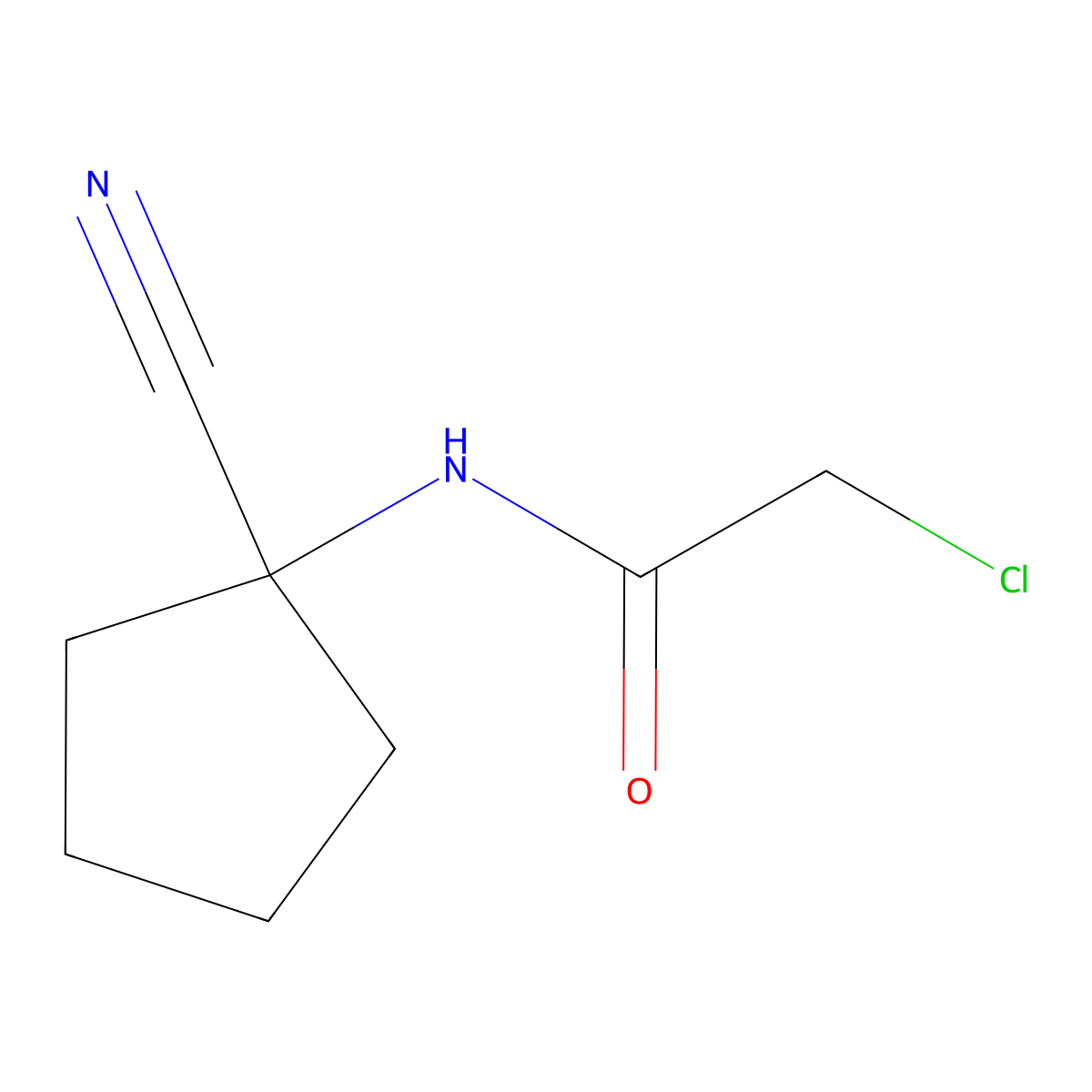 2-chloro-N-(1-cyanocyclopentyl)acetamide molecular structure, CAS 78734-65-3