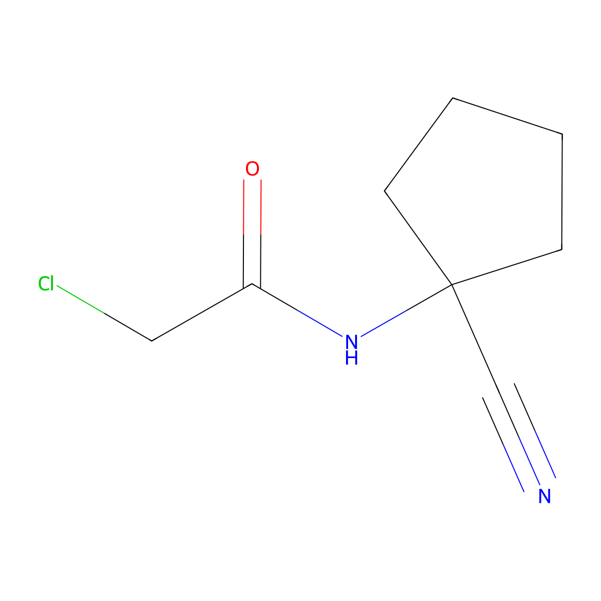 2-chloro-N-(1-cyanocyclopentyl)acetamide molecular structure, CAS 78734-65-3