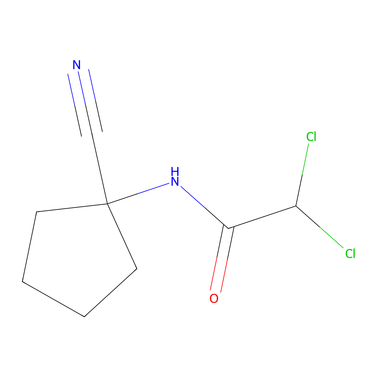 2,2-dichloro-N-(1-cyanocyclopentyl)acetamide molecular structure, CAS 78734-69-7