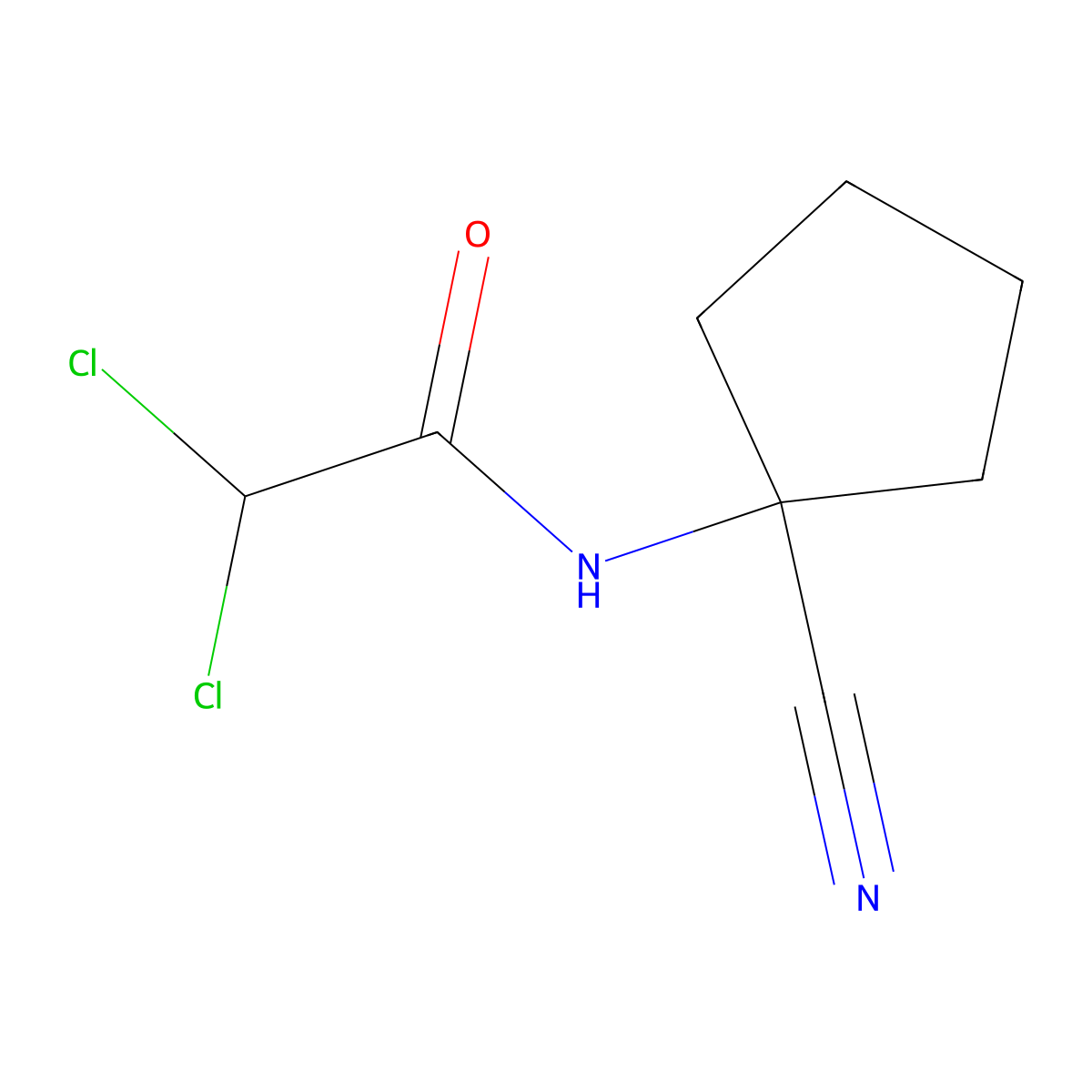 2,2-dichloro-N-(1-cyanocyclopentyl)acetamide molecular structure, CAS 78734-69-7