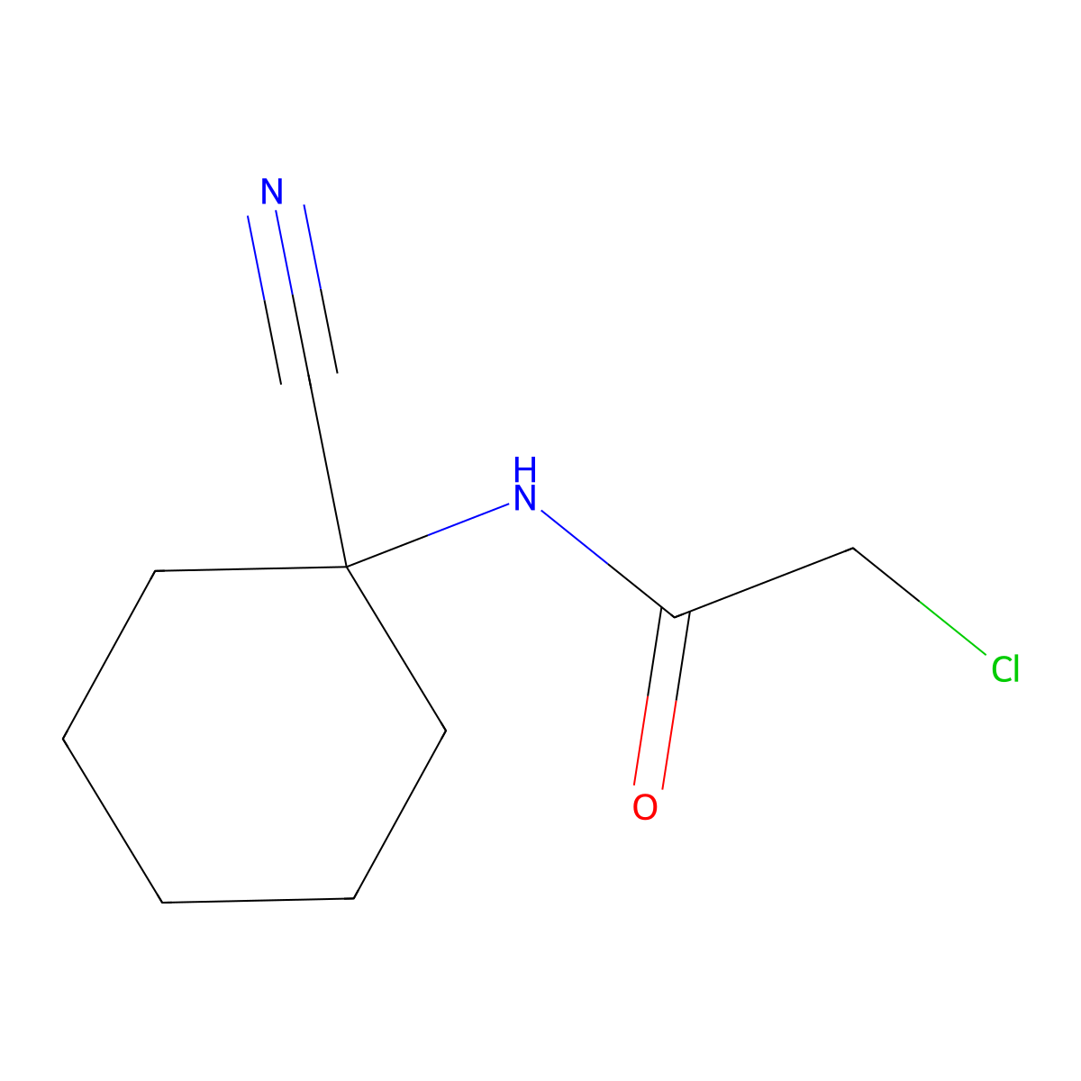 2-chloro-N-(1-cyanocyclohexyl)acetamide molecular structure, CAS 78734-78-8