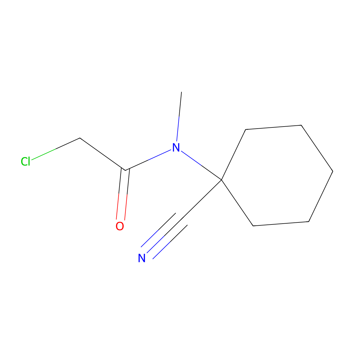2-chloro-N-(1-cyanocyclohexyl)-N-methylacetamide molecular structure, CAS 78734-79-9