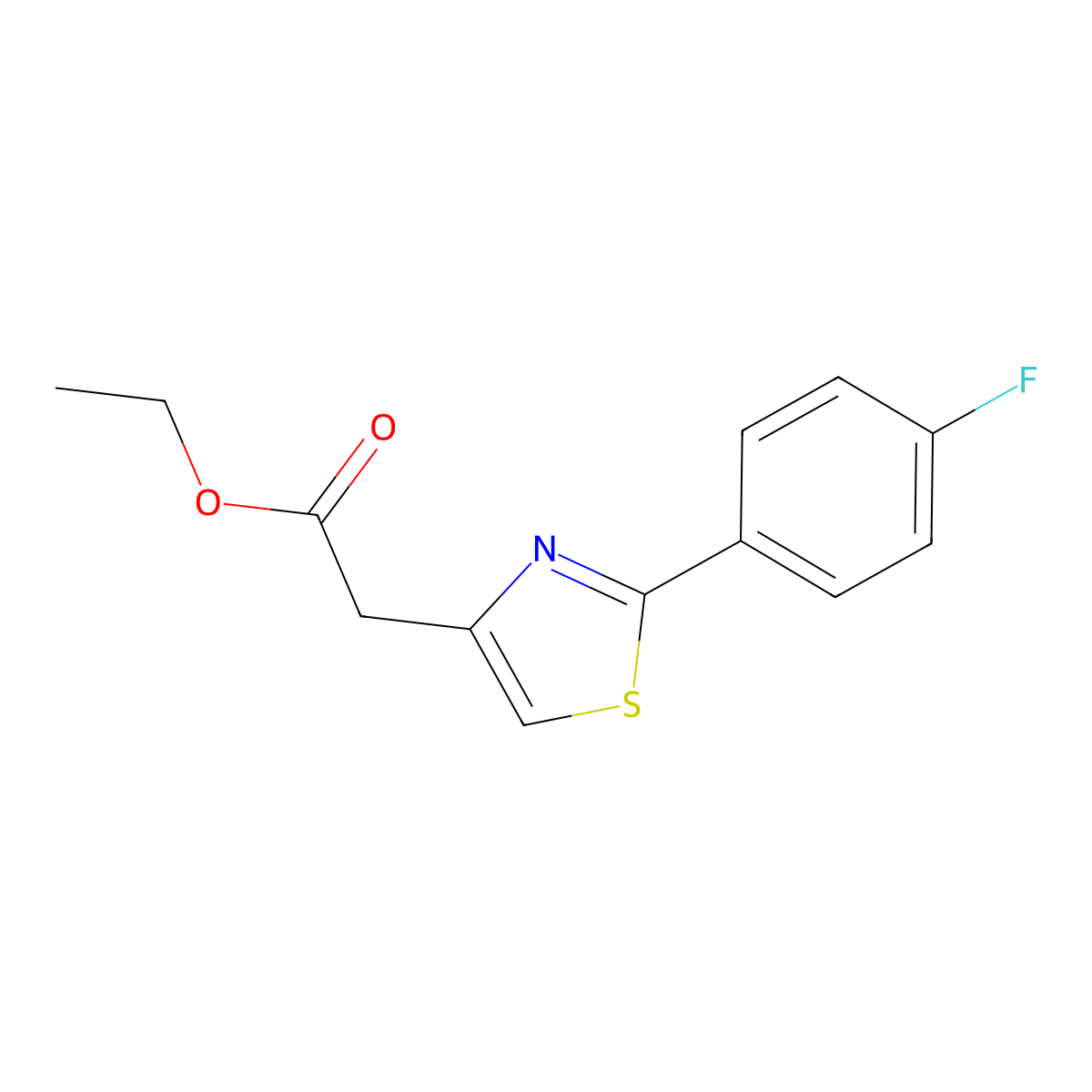 Ethyl 2-(2-(4-fluorophenyl)thiazol-4-yl)acetate molecular structure, CAS 78742-98-0