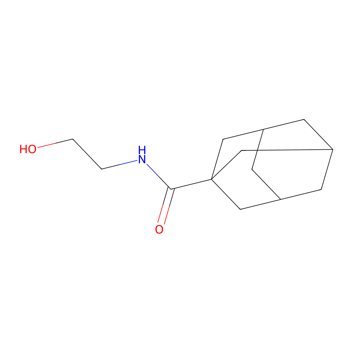 N-(2-hydroxyethyl)adamantane-1-carboxamide molecular structure, CAS 78743-65-4