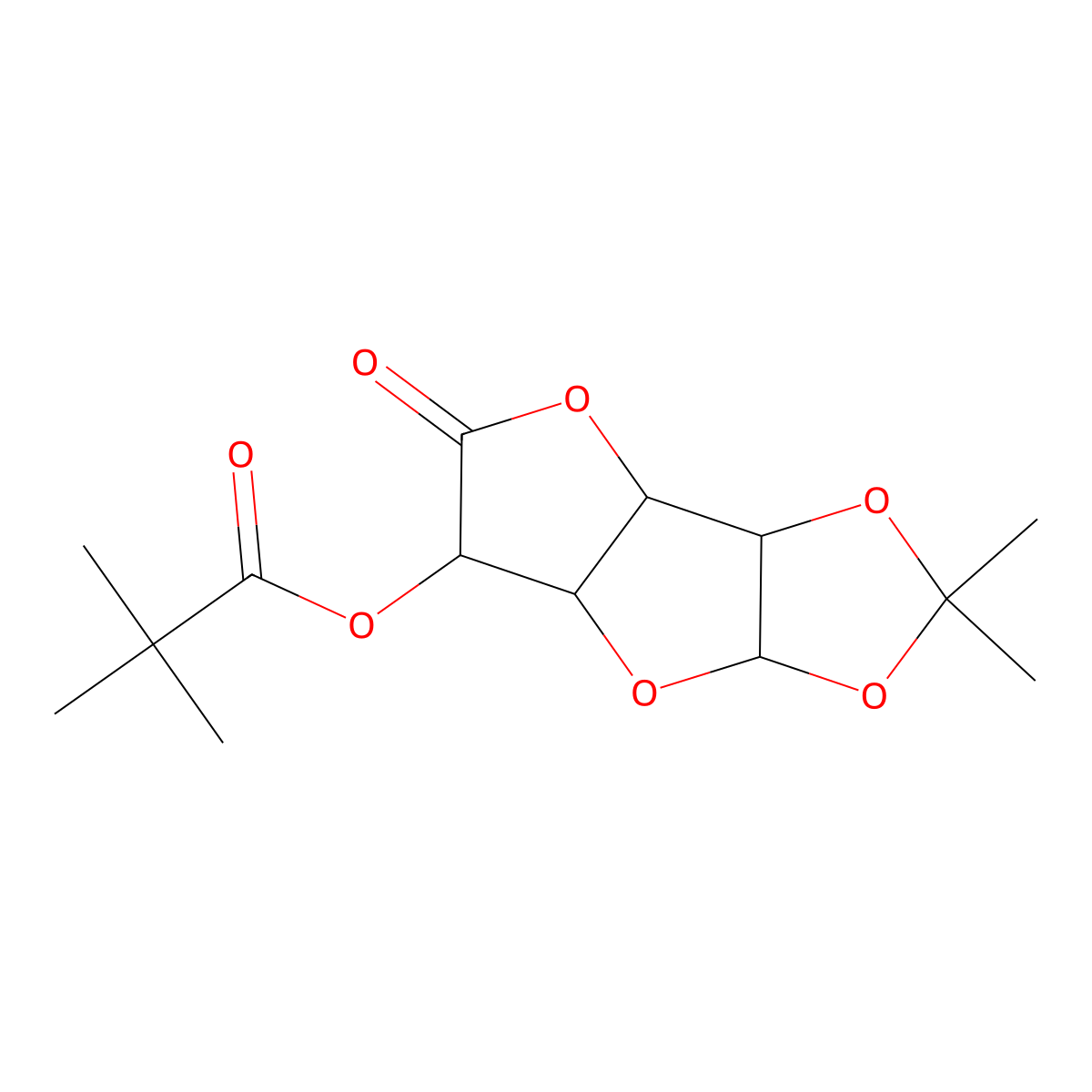1,2-O-Isopropylidene-5-O-pivaloyl-a-D-glucofuranosiduronoic acid-6,3-lactone molecular structure, CAS 78748-89-7