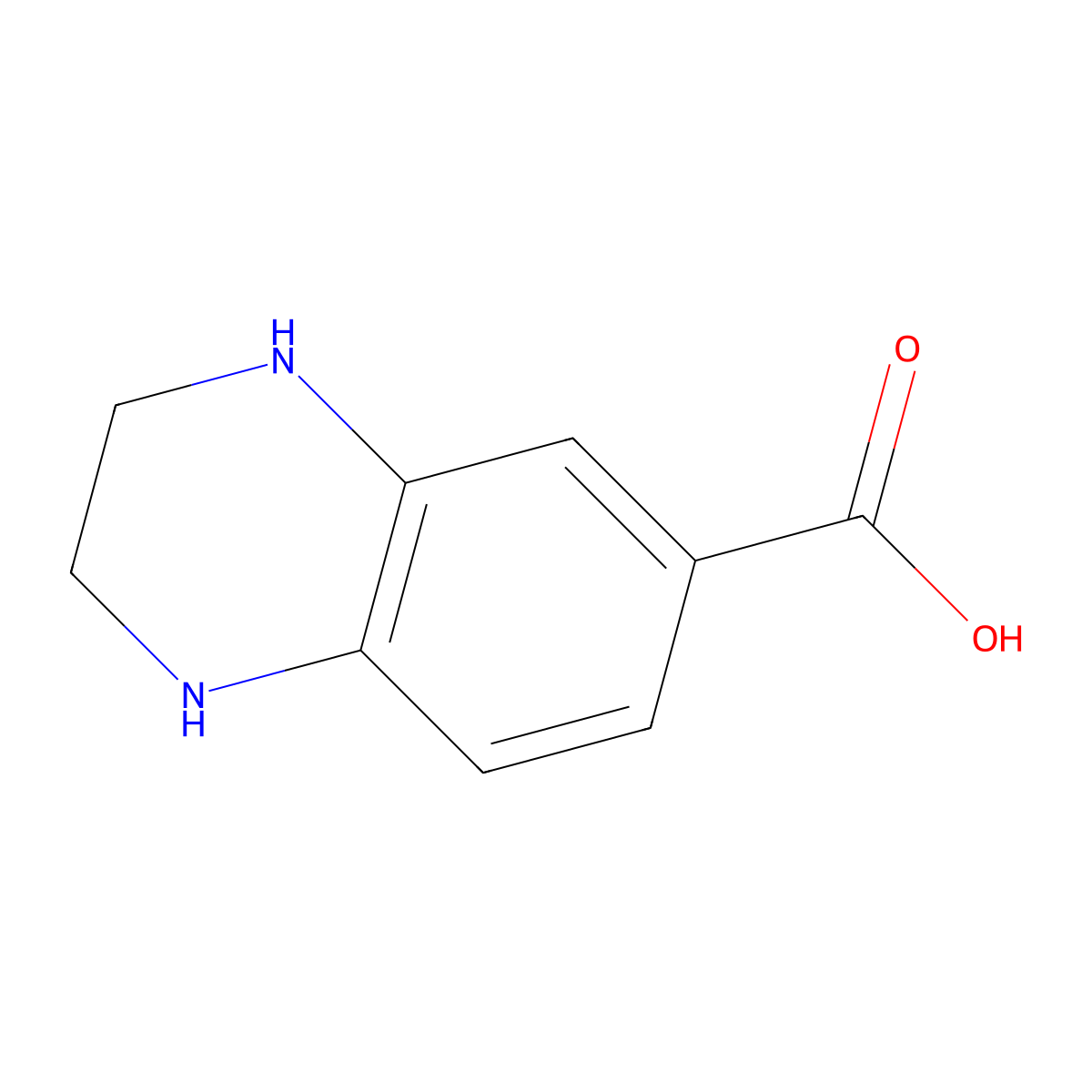 1,2,3,4-Tetrahydroquinoxaline-6-carboxylic acid molecular structure, CAS 787490-63-5