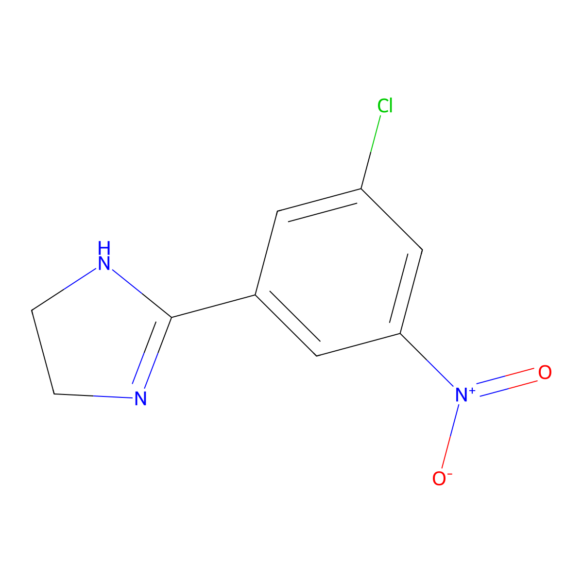 2-(3-chloro-5-nitrophenyl)-4,5-dihydro-1H-imidazole molecular structure, CAS 787490-77-1