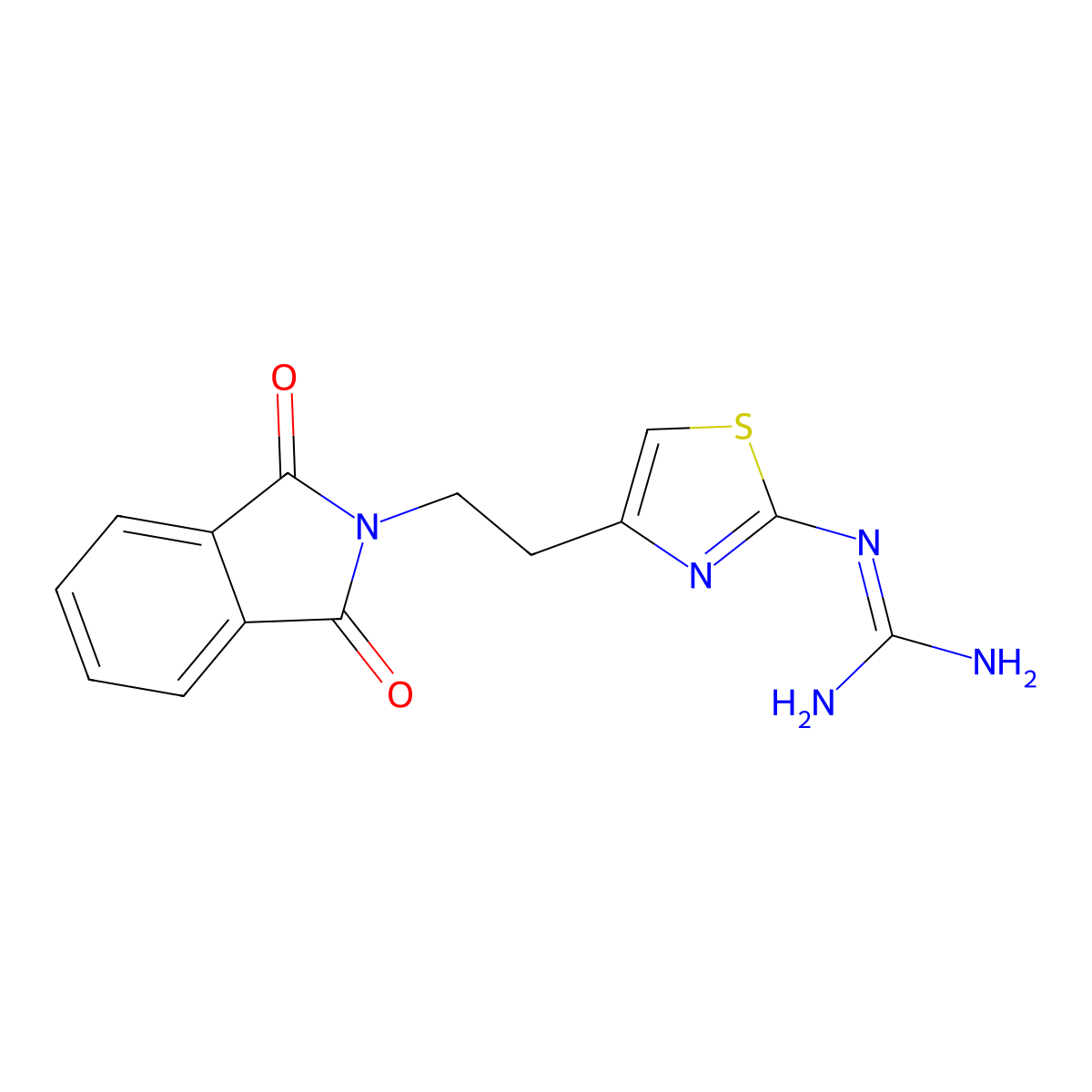 N''-{4-[2-(1,3-dioxo-1,3-dihydro-2H-isoindol-2-yl)ethyl]-1,3-thiazol-2-yl}guanidine molecular structure, CAS 787496-83-7