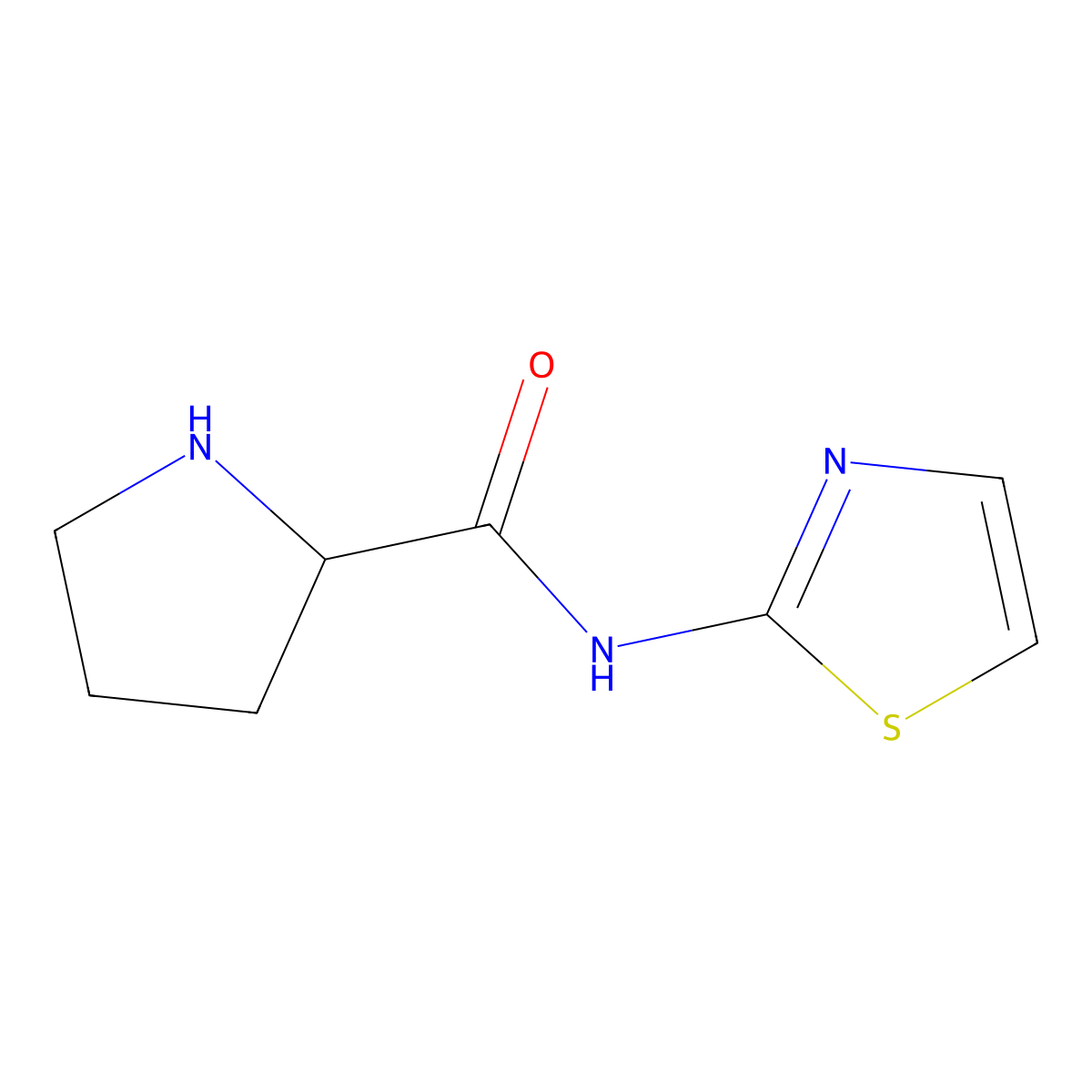 N-(1,3-Thiazol-2-YL)pyrrolidine-2-carboxamide molecular structure, CAS 787498-56-0