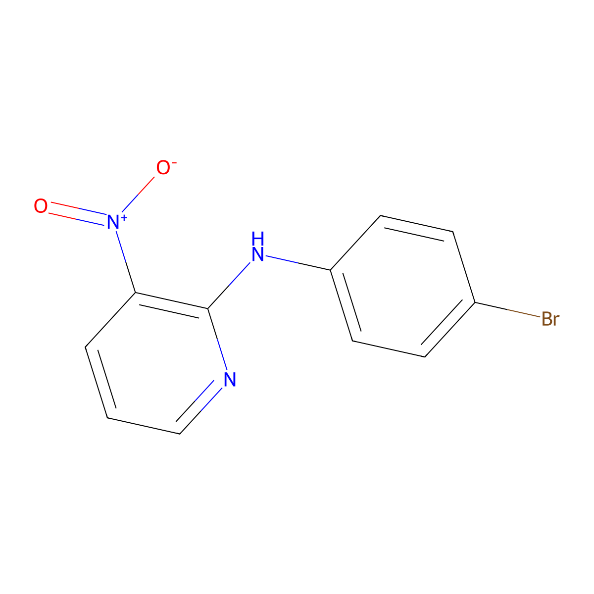 N-(4-bromophenyl)-3-nitropyridin-2-amine molecular structure, CAS 78750-60-4