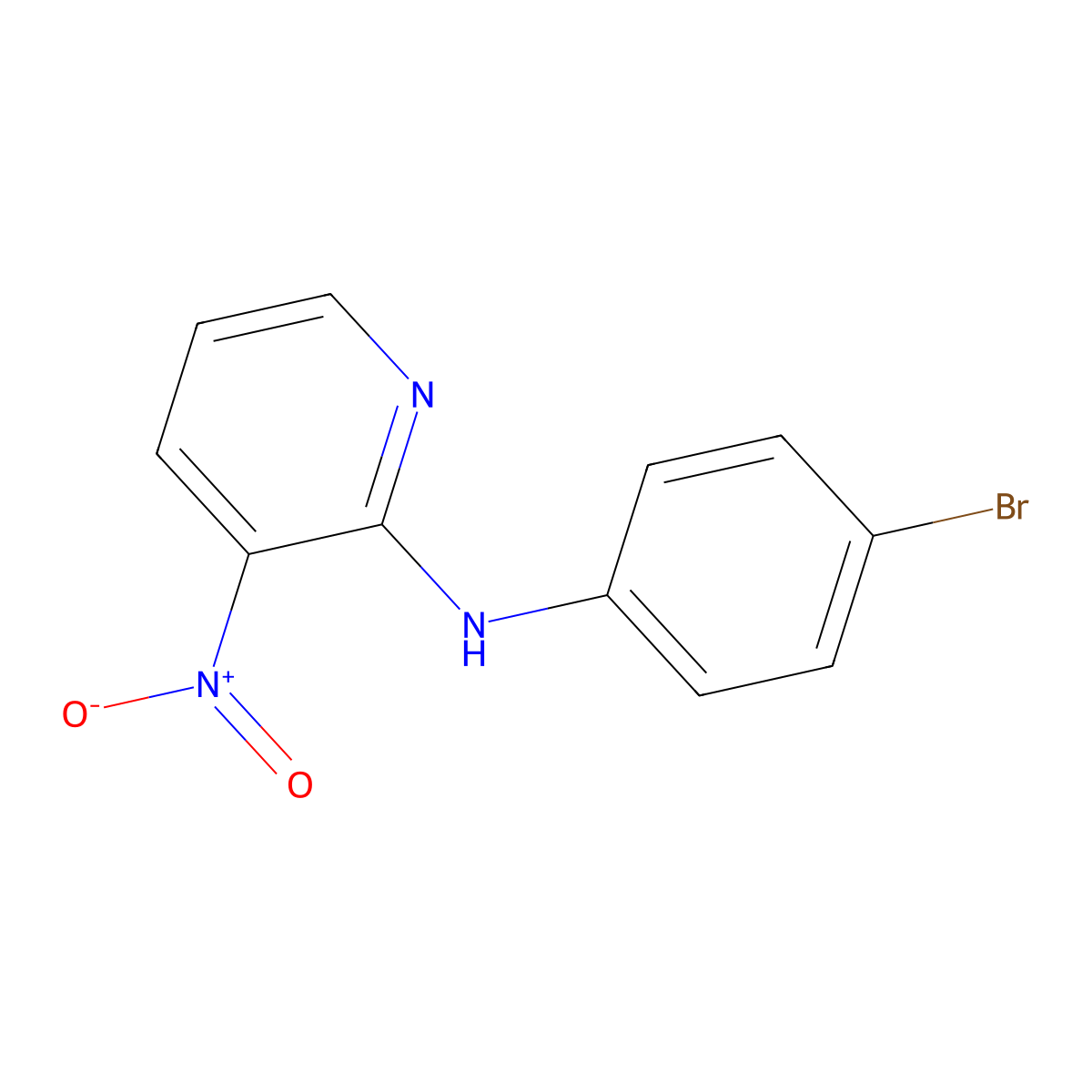 N-(4-bromophenyl)-3-nitropyridin-2-amine molecular structure, CAS 78750-60-4