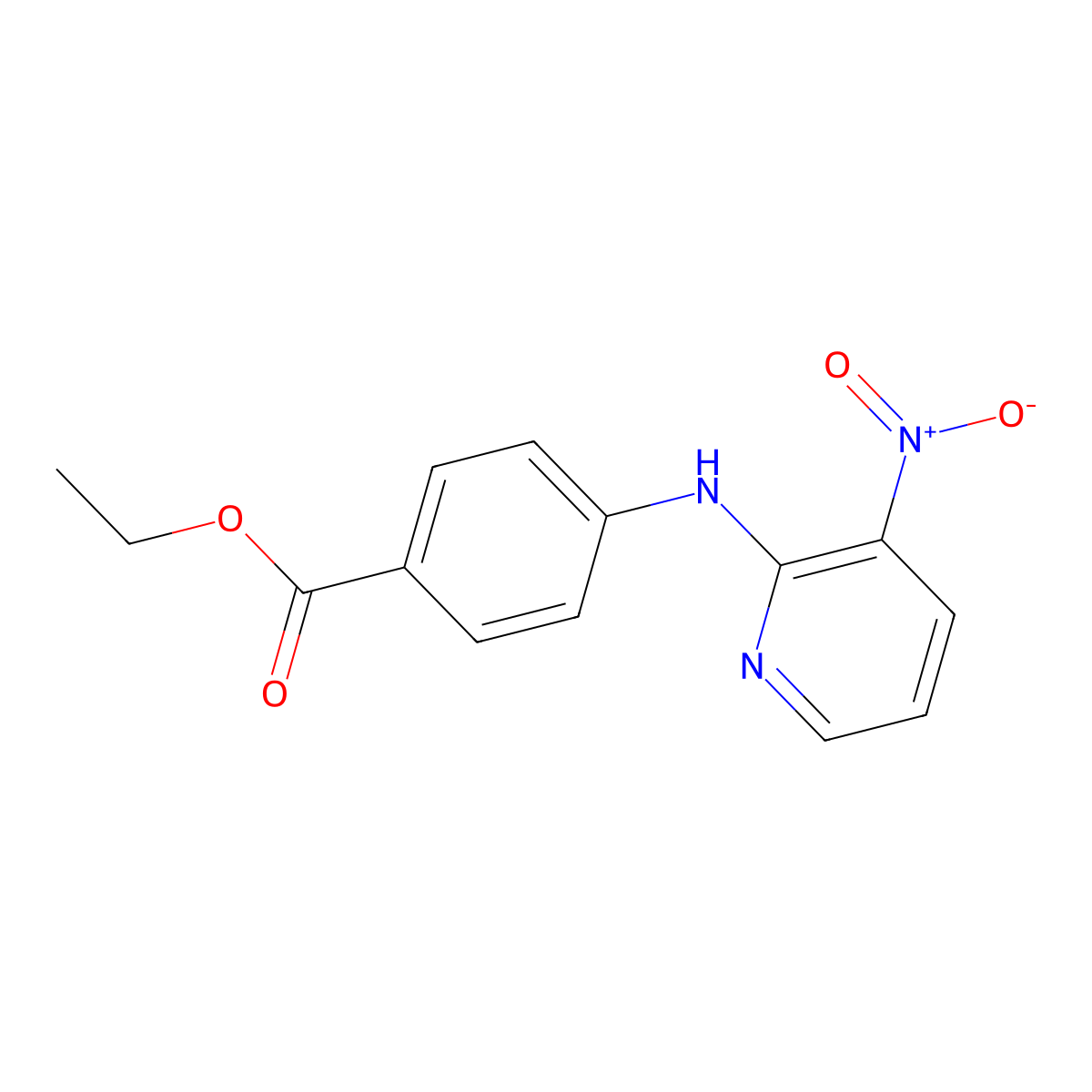 Ethyl 4-[(3-nitropyridin-2-yl)amino]benzoate molecular structure, CAS 78750-62-6