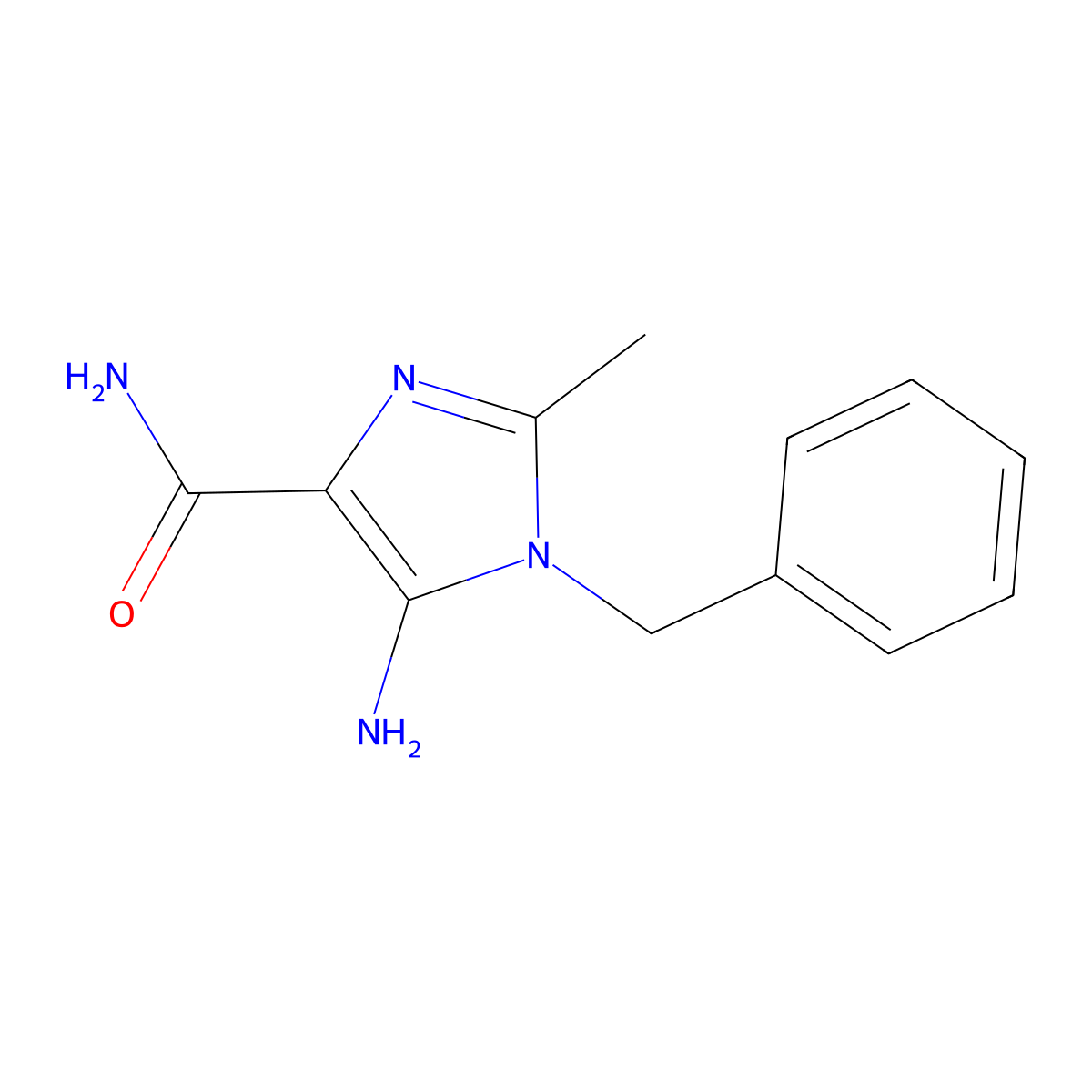 5-Amino-1-benzyl-2-methyl-1H-imidazole-4-carboxamide molecular structure, CAS 78750-92-2