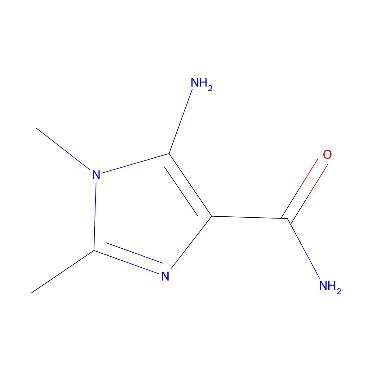 5-Amino-1,2-dimethyl-1H-imidazole-4-carboxamide molecular structure, CAS 78750-93-3