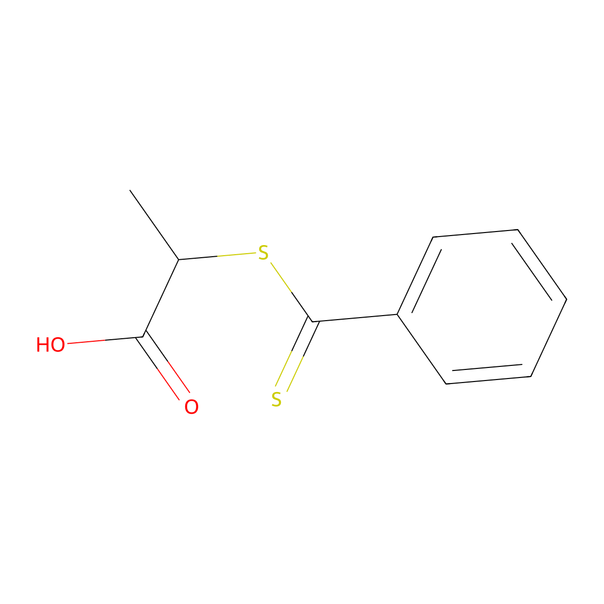 2-((Phenylcarbonothioyl)thio)propanoic acid molecular structure, CAS 78751-36-7