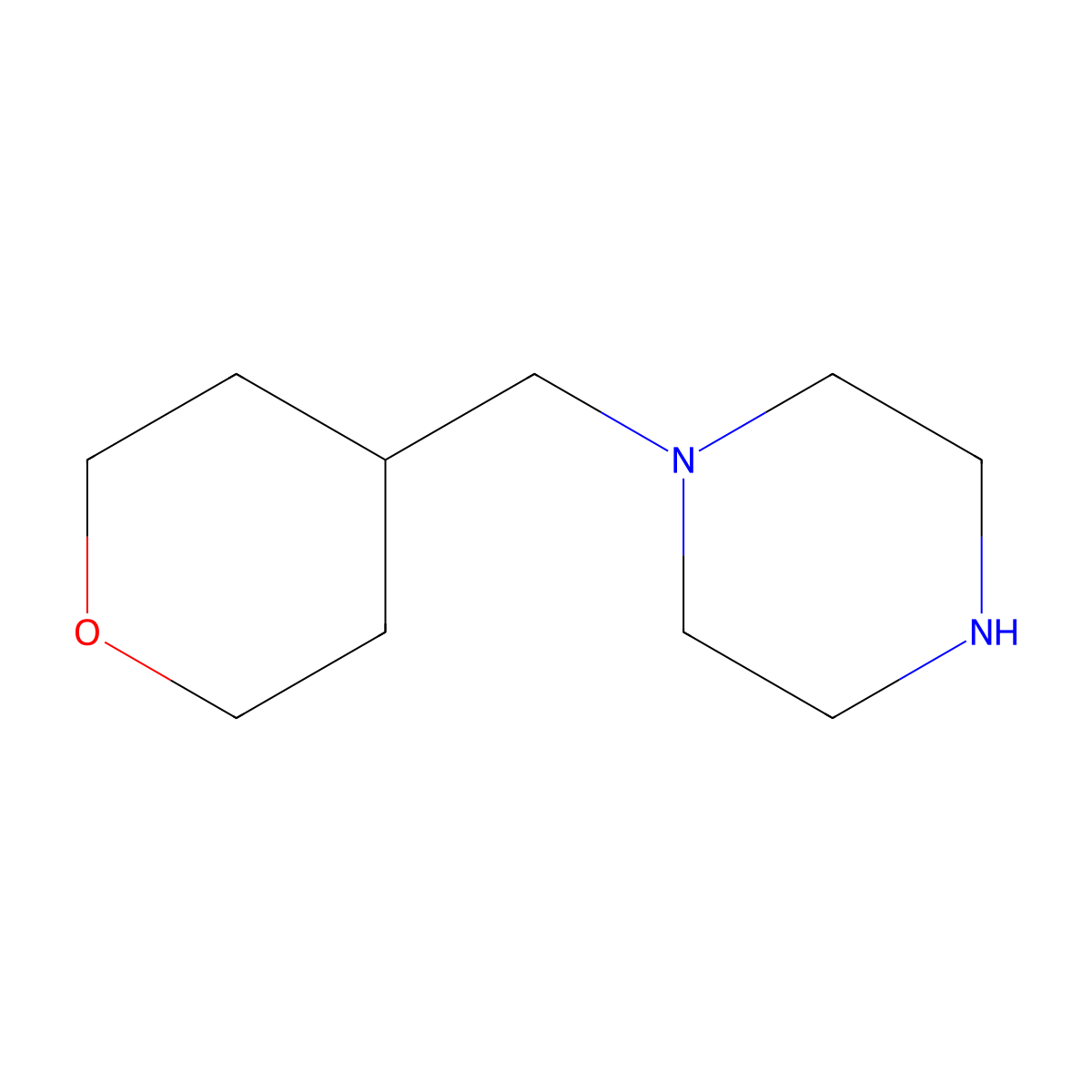1-((Oxan-4-yl)methyl)piperazine molecular structure, CAS 787518-60-9