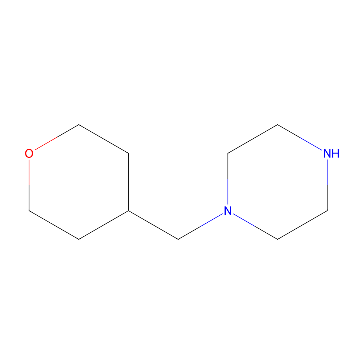 1-((Oxan-4-yl)methyl)piperazine molecular structure, CAS 787518-60-9