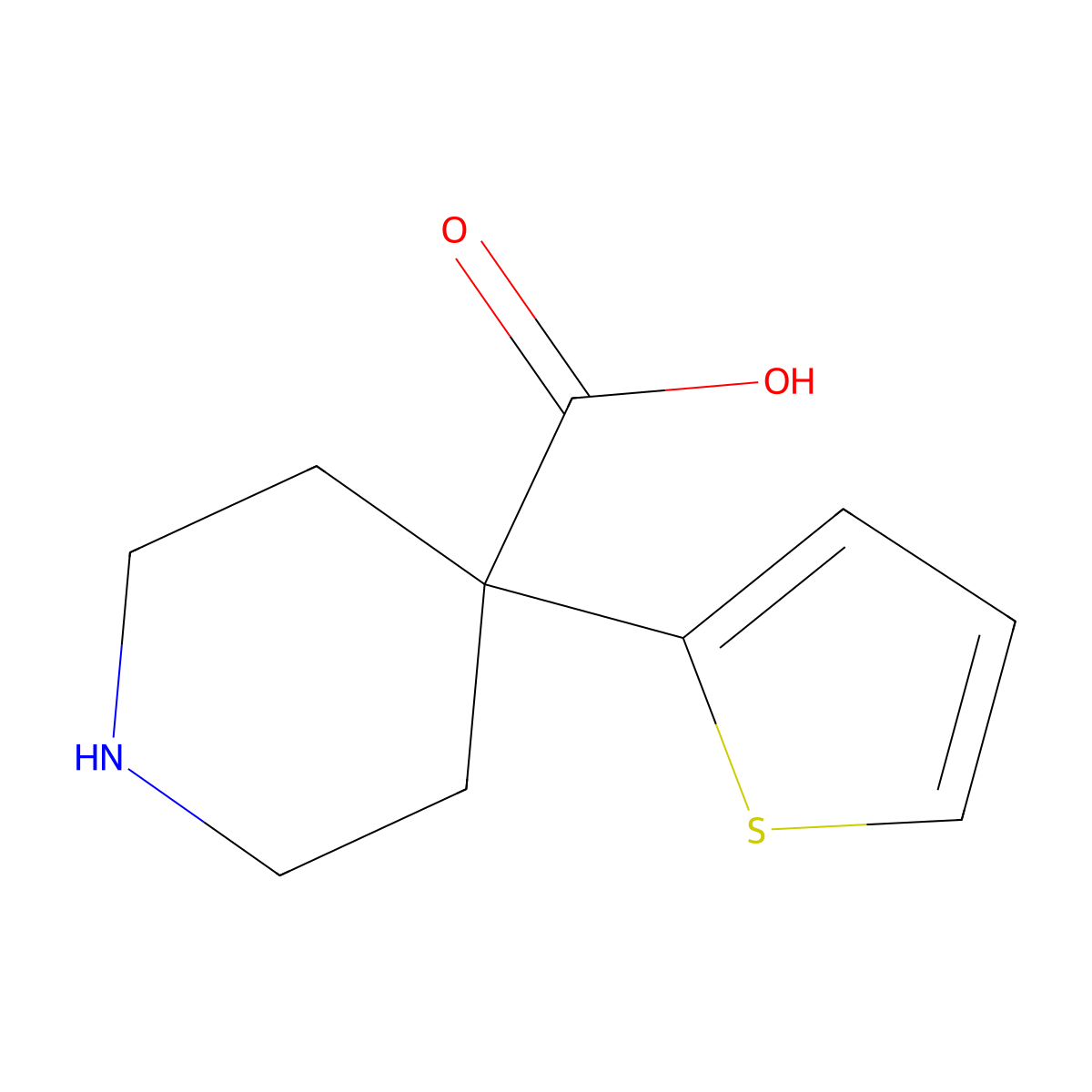 4-(Thiophen-2-yl)piperidine-4-carboxylic acid molecular structure, CAS 787524-72-5