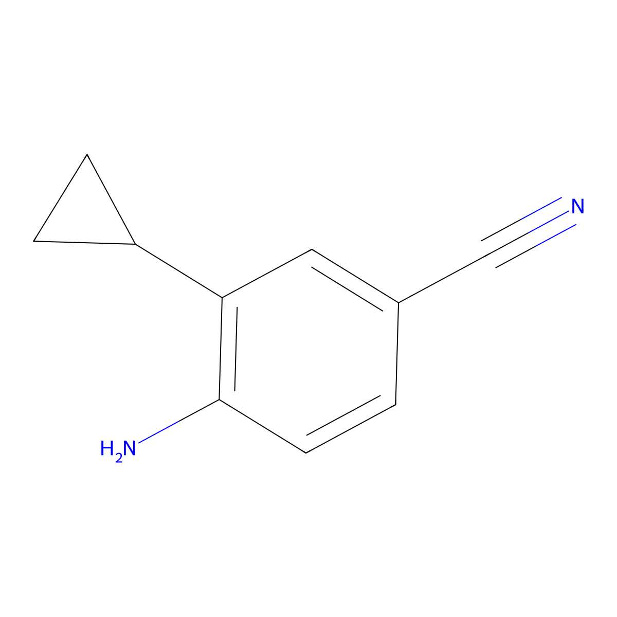 4-Amino-3-cyclopropylbenzonitrile molecular structure, CAS 787528-17-0