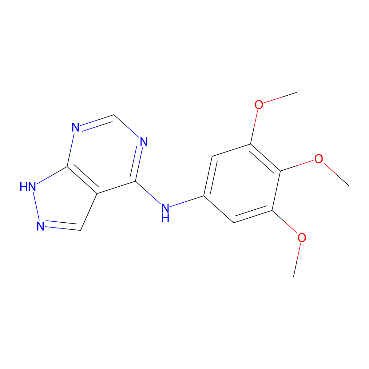 N-(3,4,5-trimethoxyphenyl)-1H-pyrazolo[3,4-d]pyrimidin-4-amine molecular structure, CAS 787529-06-0