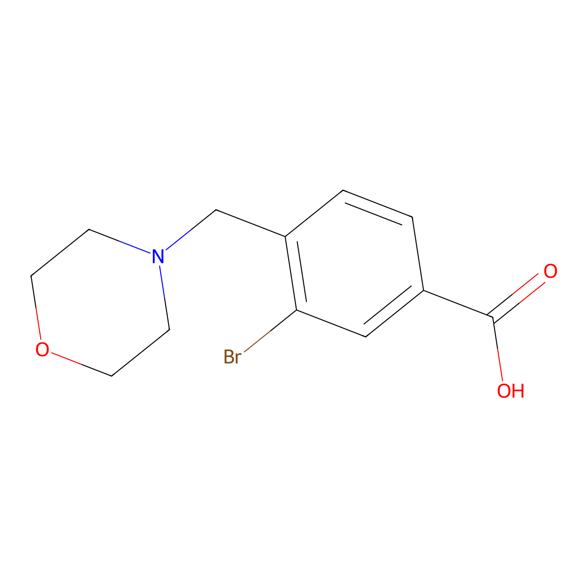 3-Bromo-4-(morpholinomethyl)benzoic acid molecular structure, CAS 787529-83-3