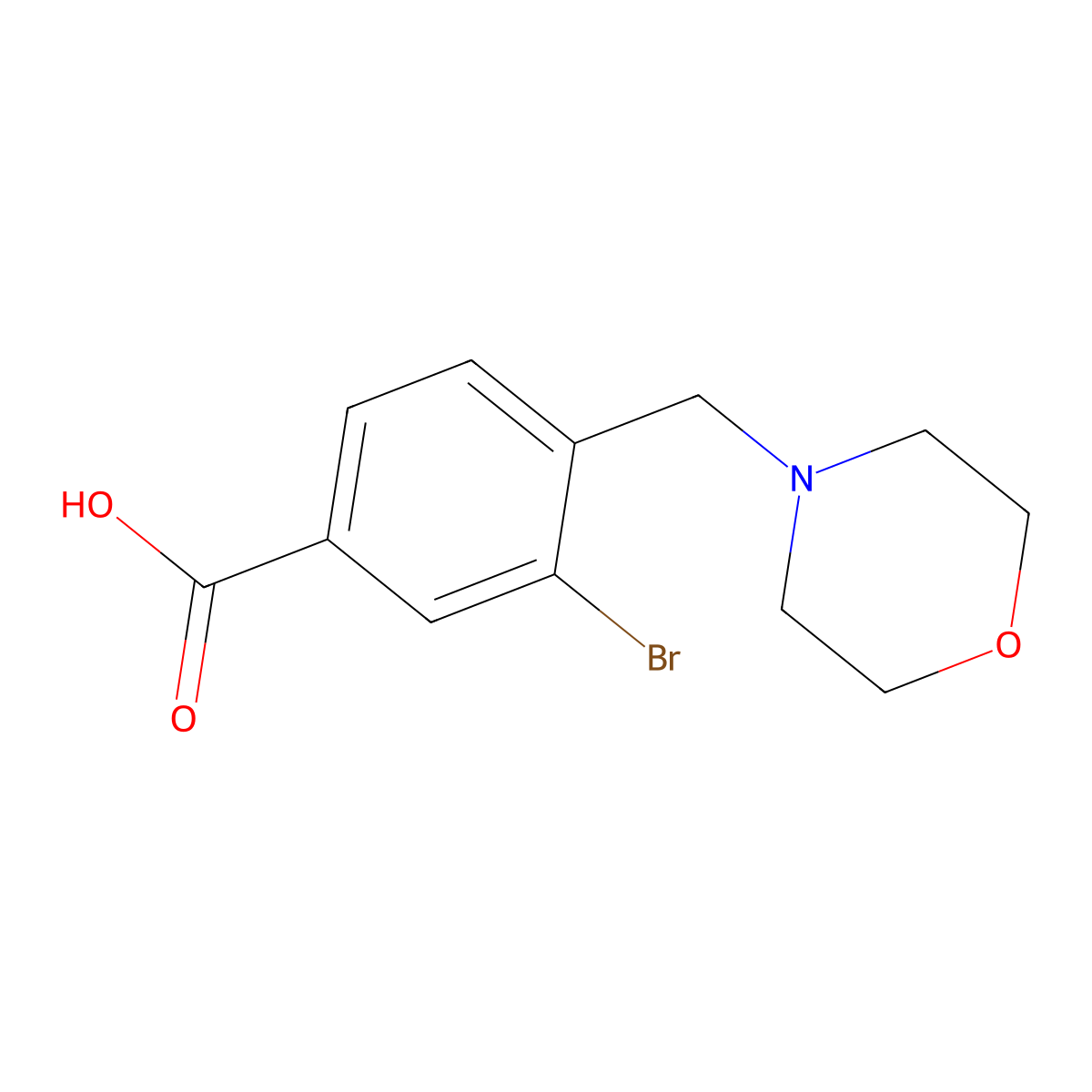 3-Bromo-4-(morpholinomethyl)benzoic acid molecular structure, CAS 787529-83-3