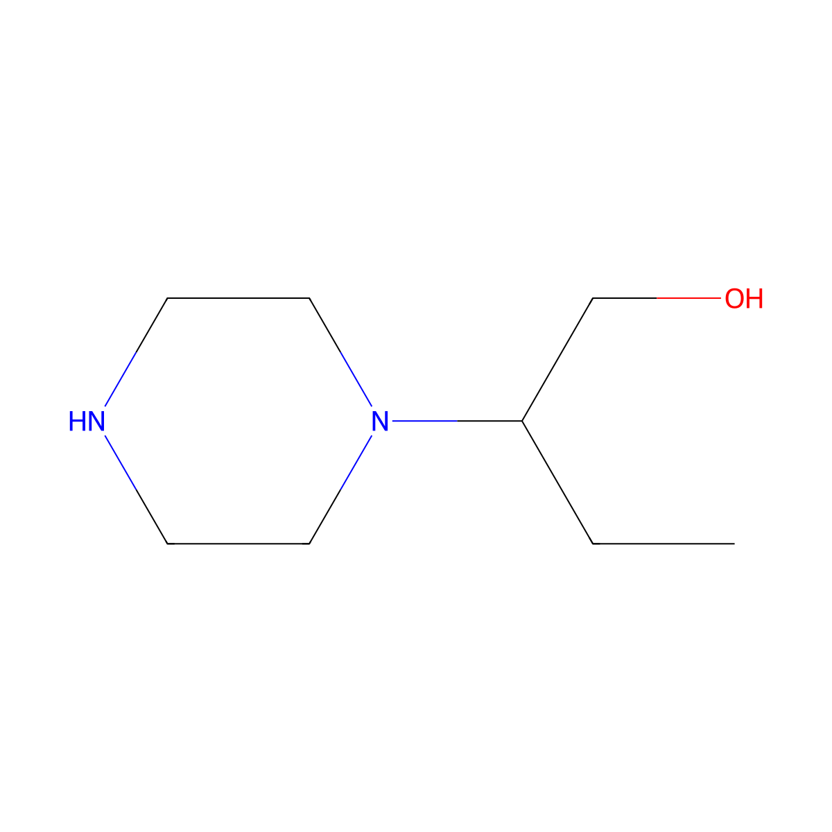2-(Piperazin-1-yl)butan-1-ol molecular structure, CAS 787533-78-2