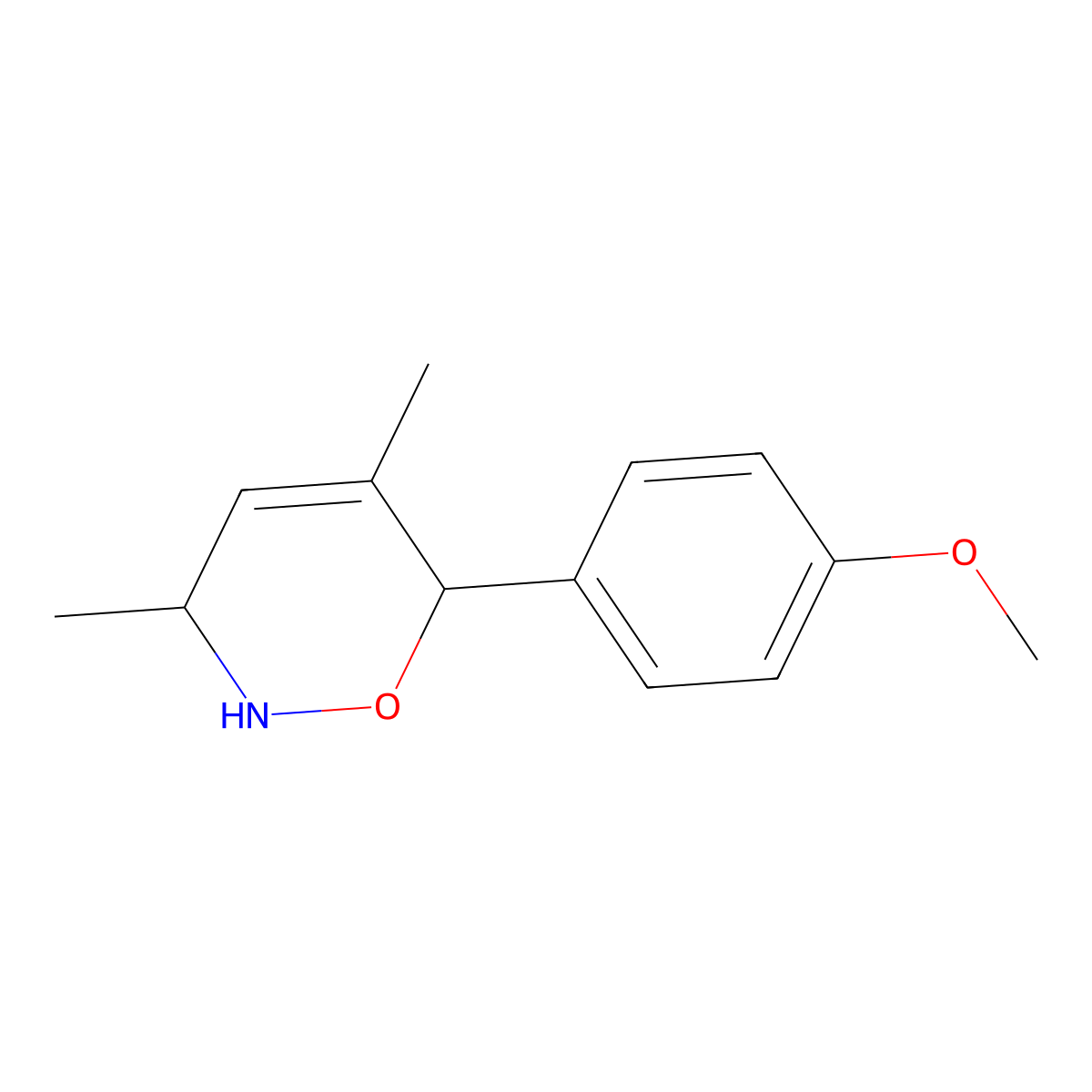 6-(4-Methoxyphenyl)-3,5-dimethyl-3,6-dihydro-2H-1,2-oxazine molecular structure, CAS 787536-37-2
