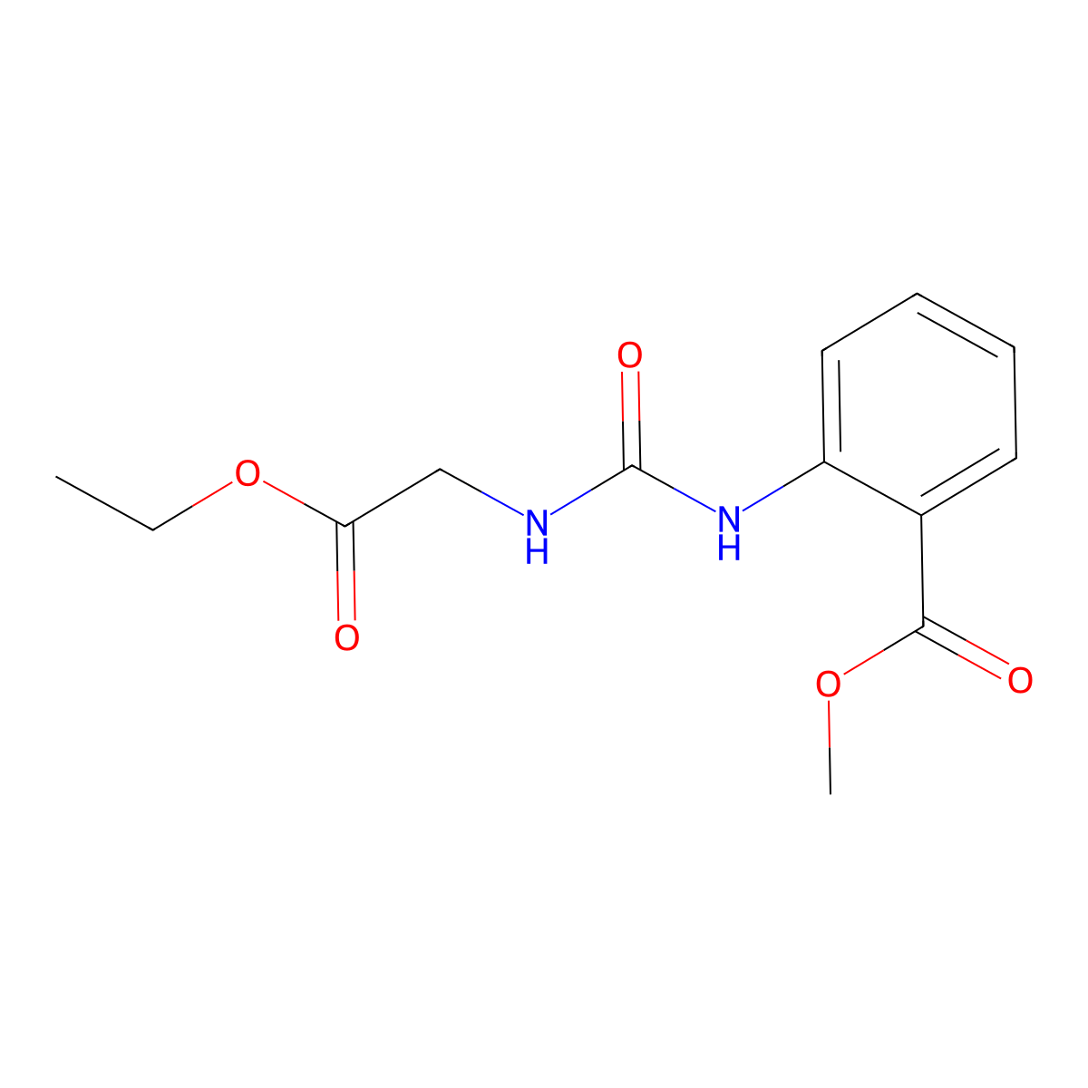 Methyl 2-{[(2-ethoxy-2-oxoethyl)carbamoyl]amino}benzoate molecular structure, CAS 78754-93-5