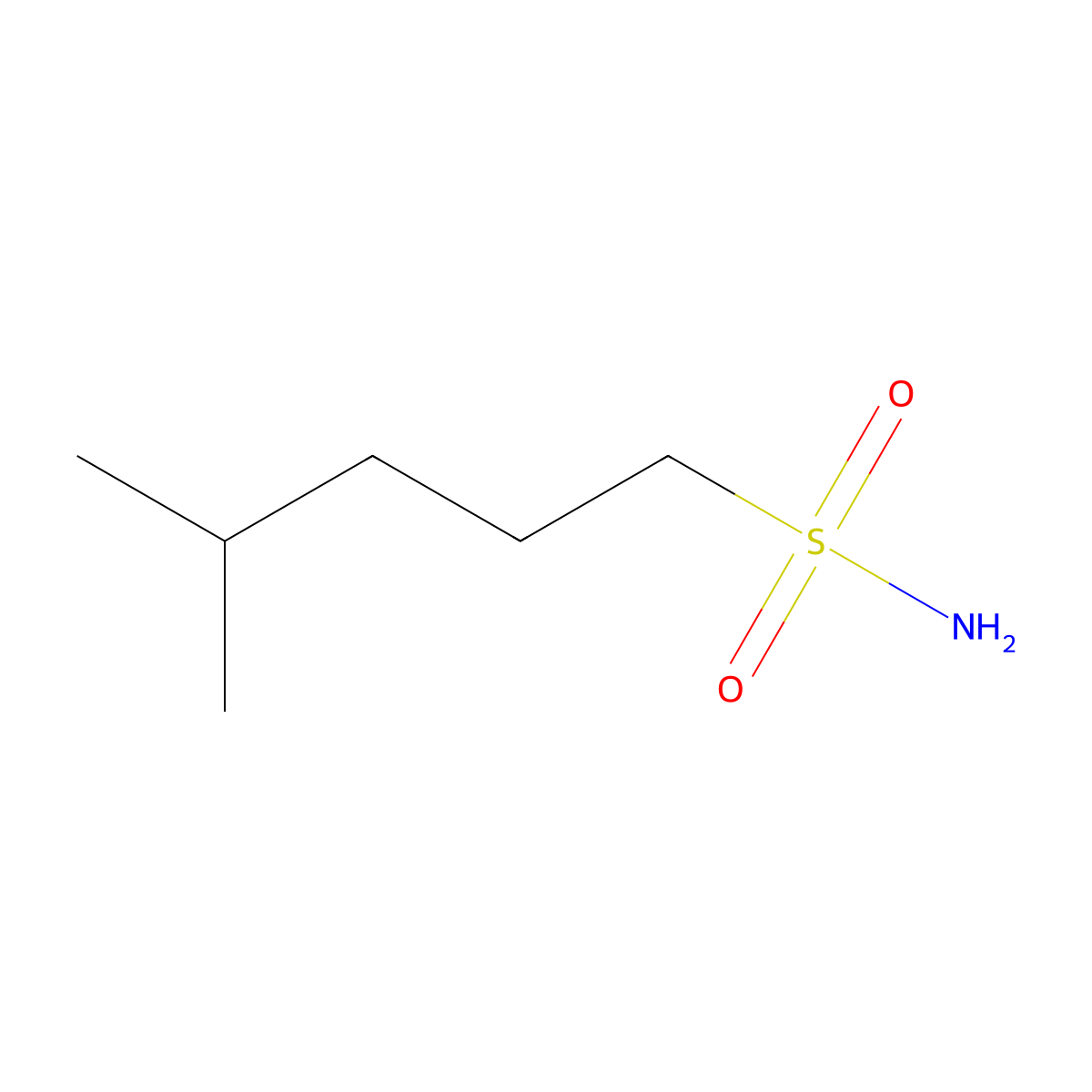 4-Methylpentane-1-sulfonamide molecular structure, CAS 787540-03-8