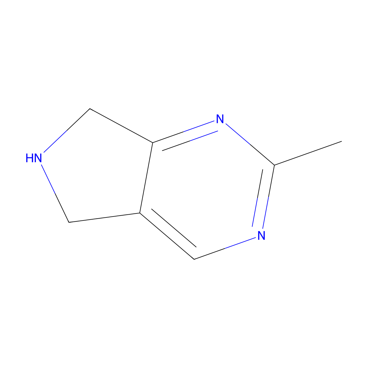 2-methyl-6,7-dihydro-5H-pyrrolo[3,4-d]pyrimidine molecular structure, CAS 787541-88-2