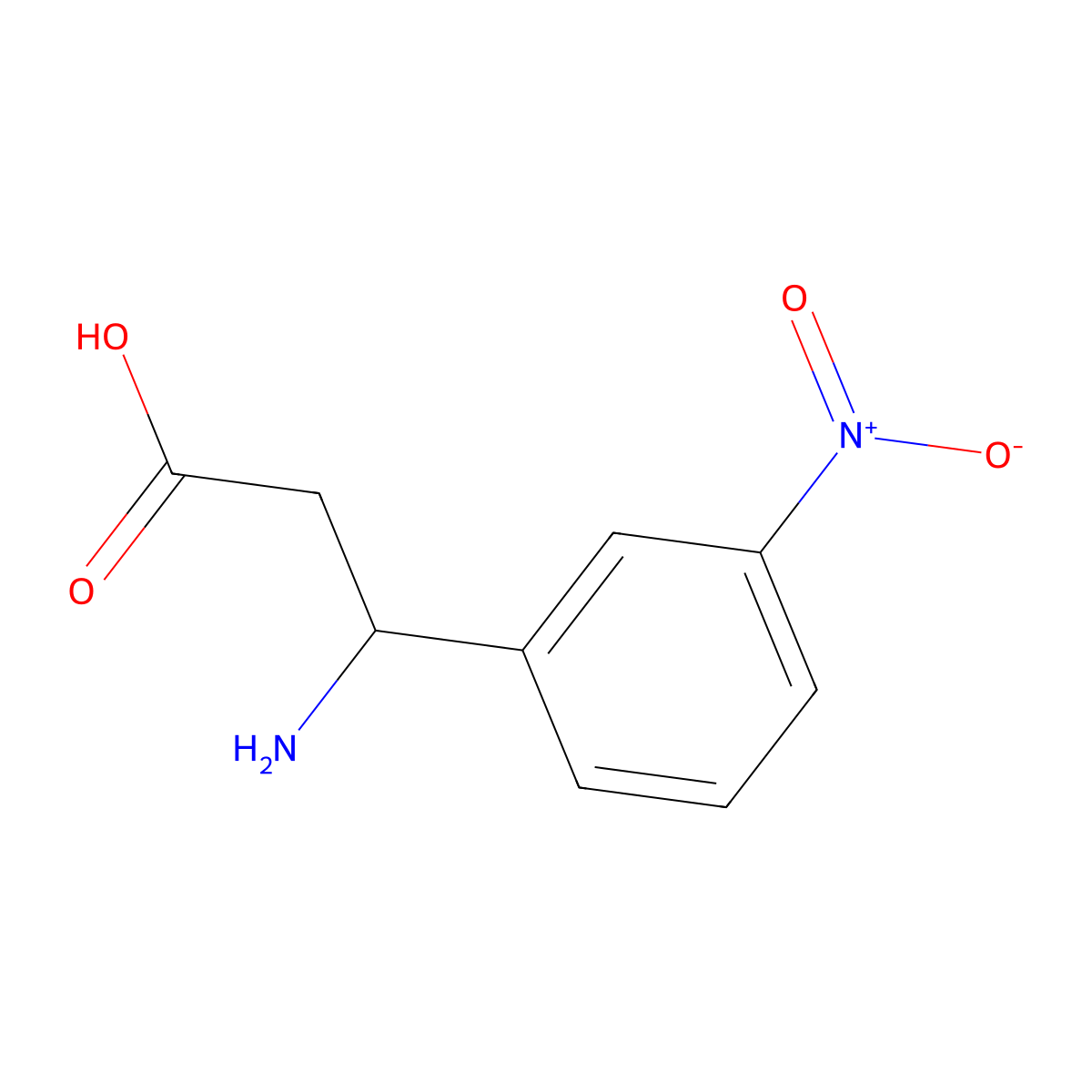 (r)-3-Amino-3-(3-nitrophenyl)propionic acid molecular structure, CAS 787544-61-0