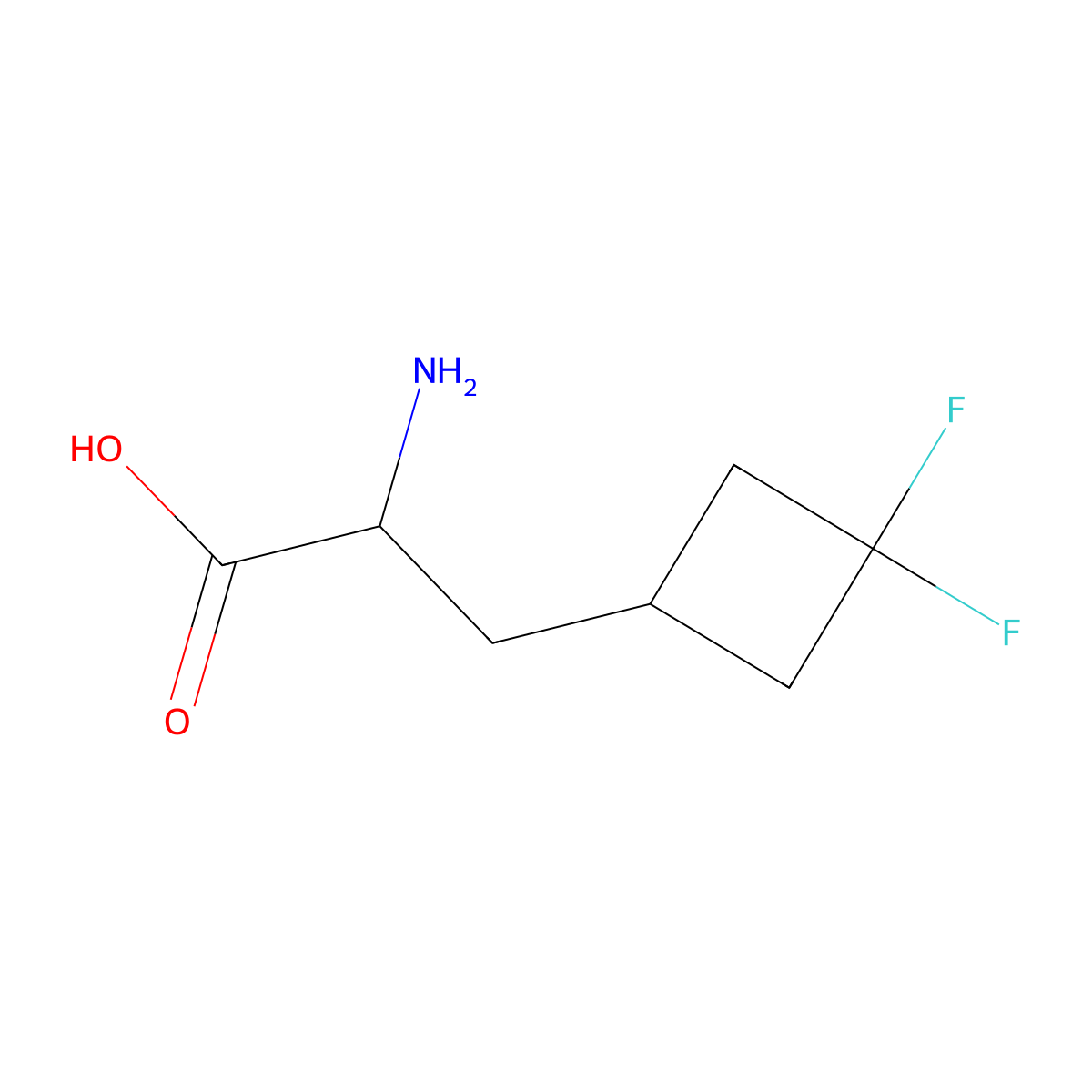 2-Amino-3-(3,3-difluorocyclobutyl)propanoic acid molecular structure, CAS 787548-26-9