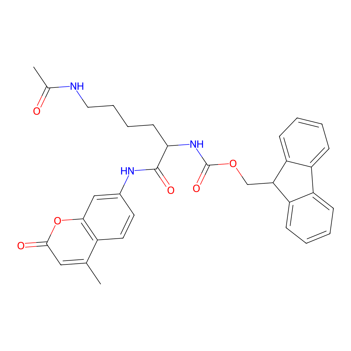 Fmoc-L-Lys(Ac)-AMC molecular structure, CAS 787549-21-7