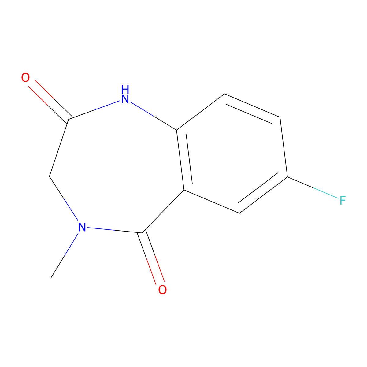 3,4-Dihydro-7-fluoro-4-methyl-1H-1,4-benzodiazepine-2,5-dione molecular structure, CAS 78755-80-3