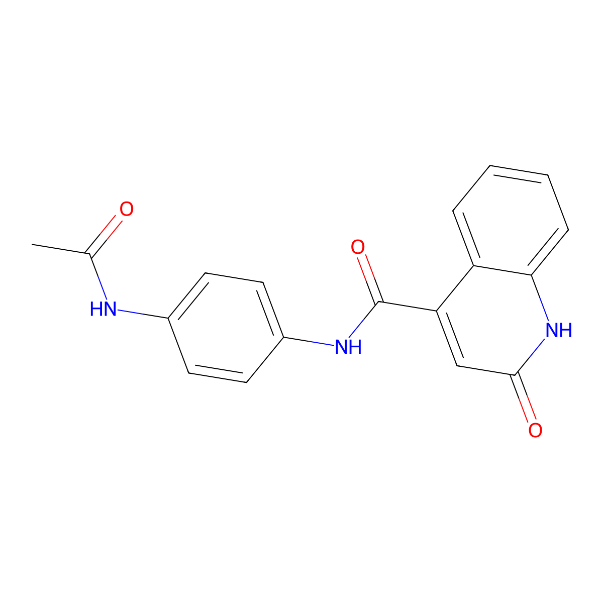 N-(4-acetamidophenyl)-2-oxo-1H-quinoline-4-carboxamide molecular structure, CAS 787558-35-4