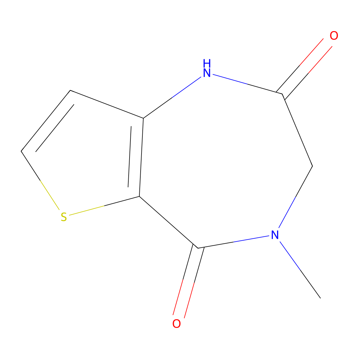 4-Methyl-3,4-dihydro-1H-thieno[3,2-e][1,4]diazepine-2,5-dione molecular structure, CAS 78756-30-6