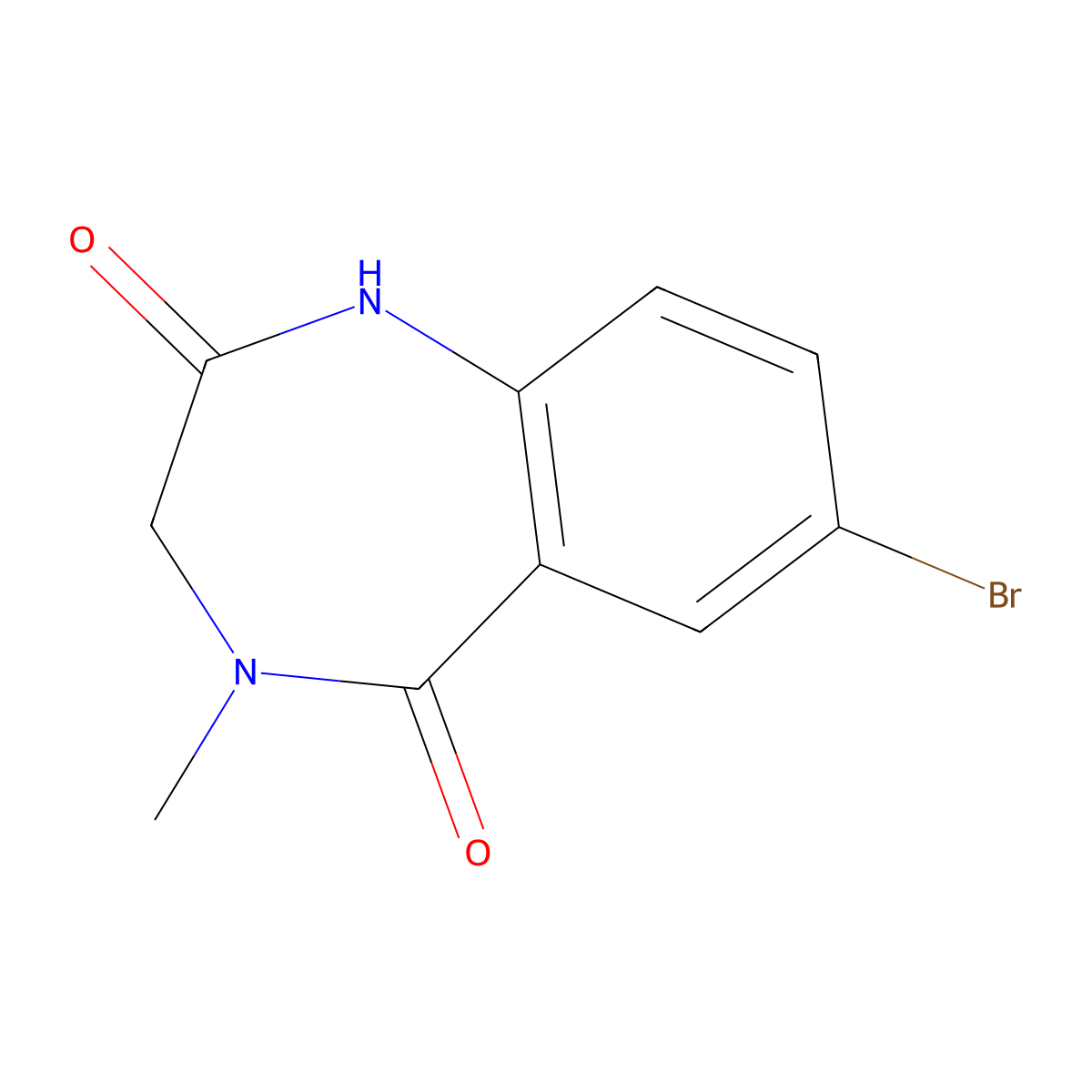 7-Bromo-4-methyl-3,4-dihydro-1H-benzo[E][1,4]diazepine-2,5-dione molecular structure, CAS 78756-36-2