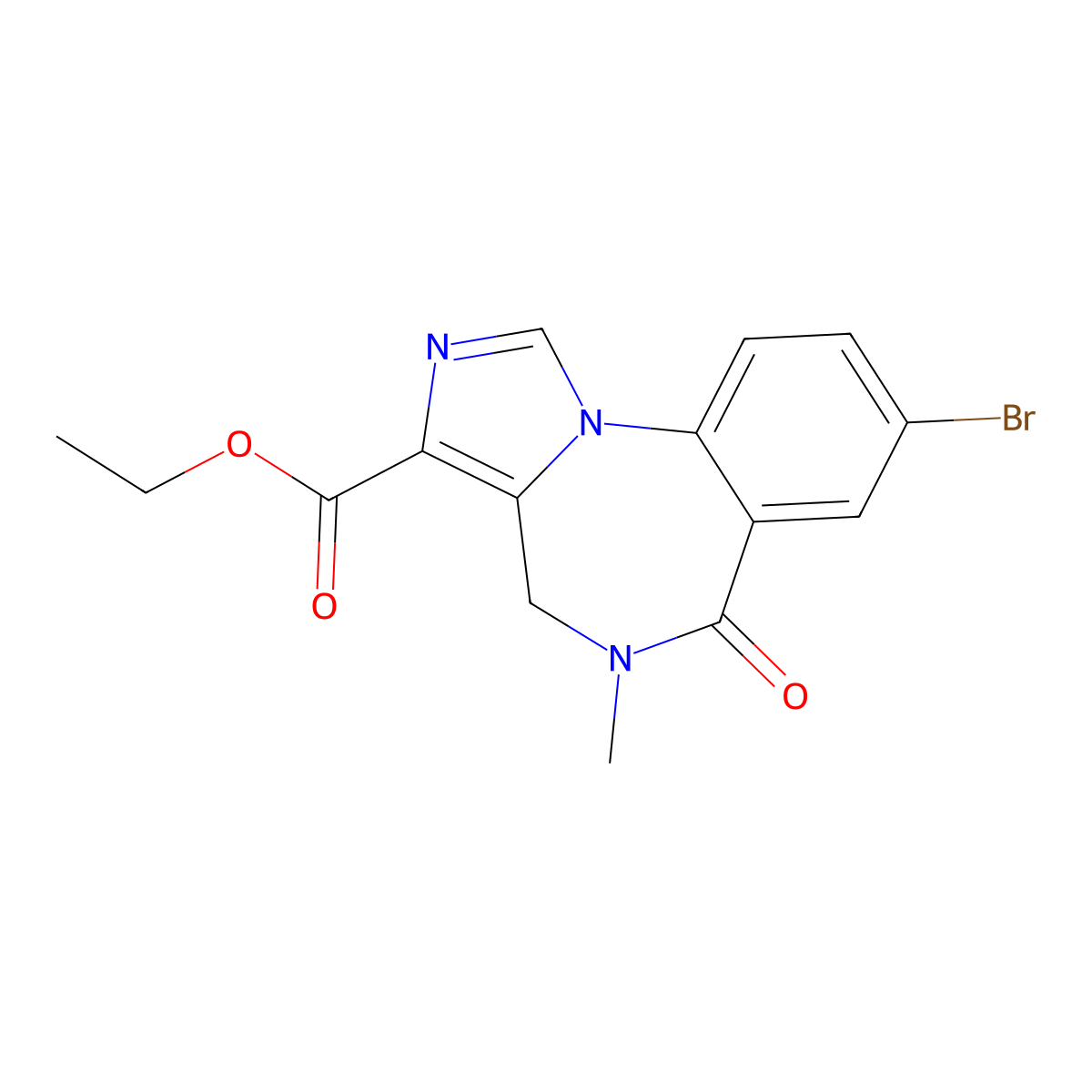 Ethyl 8-bromo-5,6-dihydro-5-methyl-6-oxo-4H-imidazo(1,5-a)(1,4)benzodiazepine-3-carboxylate molecular structure, CAS 78756-37-3