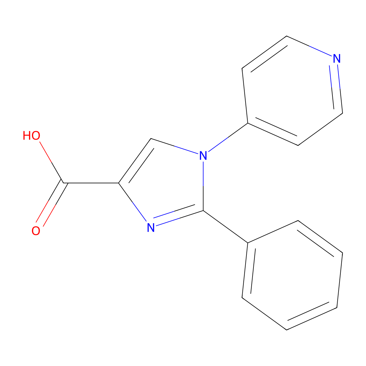 2-Phenyl-1-(pyridin-4-yl)-1H-imidazole-4-carboxylic acid molecular structure, CAS 787563-21-7
