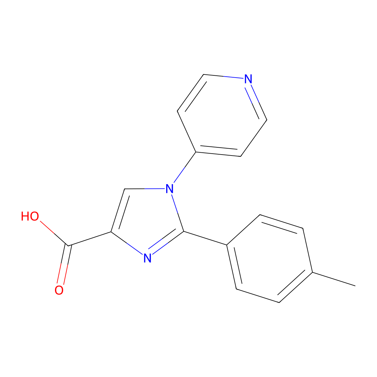 1-(Pyridin-4-yl)-2-(p-tolyl)-1H-imidazole-4-carboxylic acid molecular structure, CAS 787563-31-9