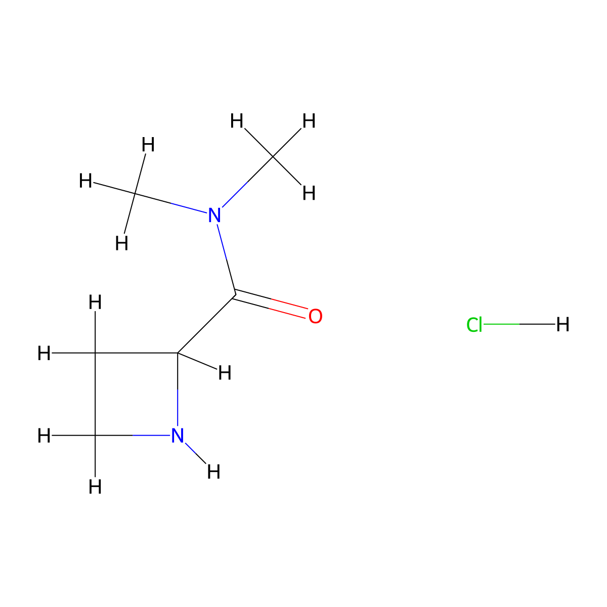 N,N-dimethylazetidine-2-carboxamide hydrochloride molecular structure, CAS 787563-98-8
