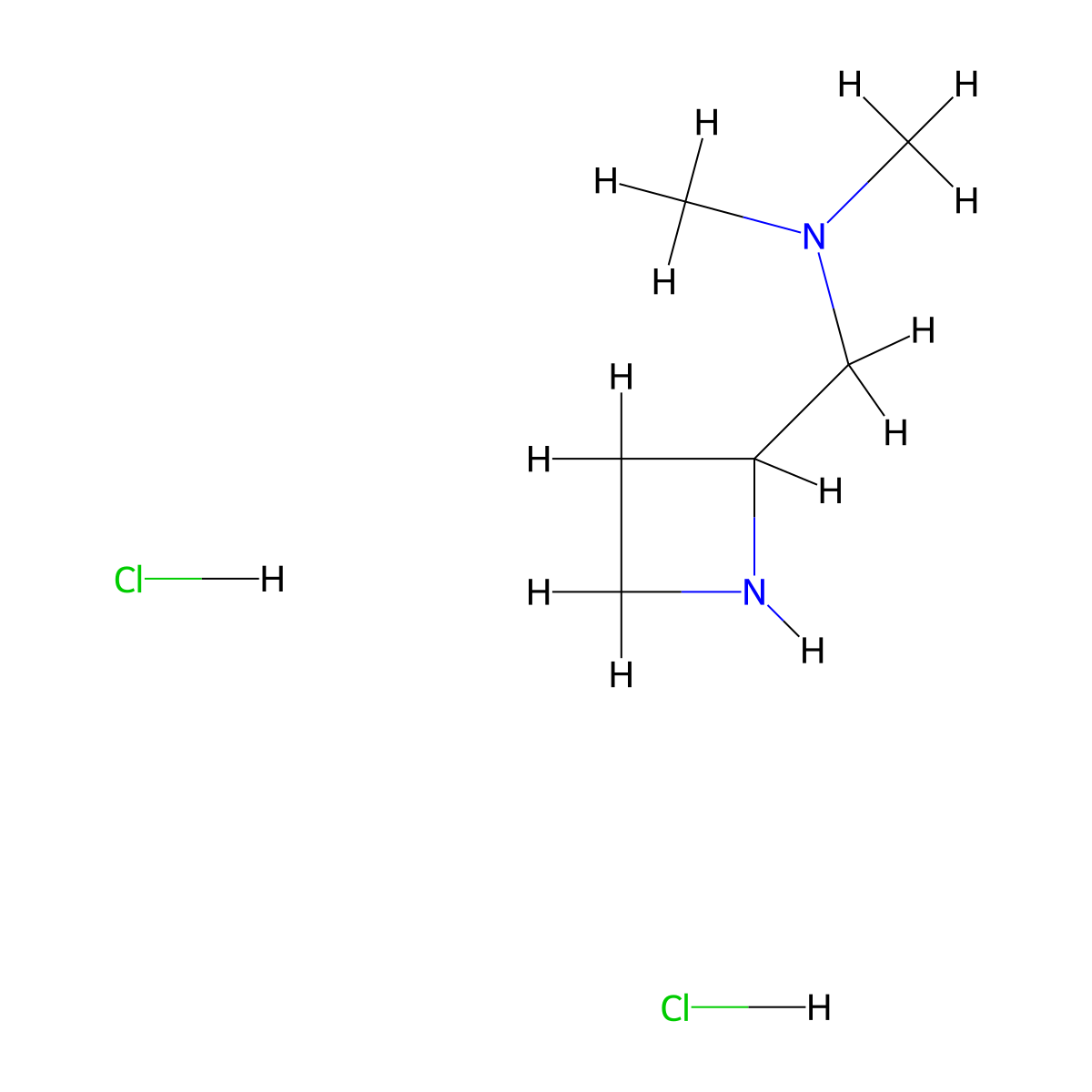 ((Azetidin-2-yl)methyl)dimethylamine dihydrochloride molecular structure, CAS 787564-03-8